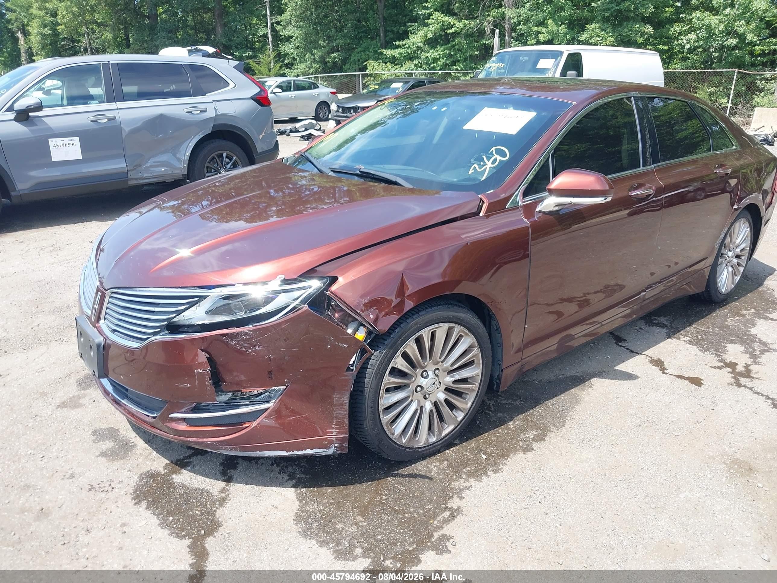 2015 Lincoln Mkz Красный vin: 3LN6L2J97FR611786