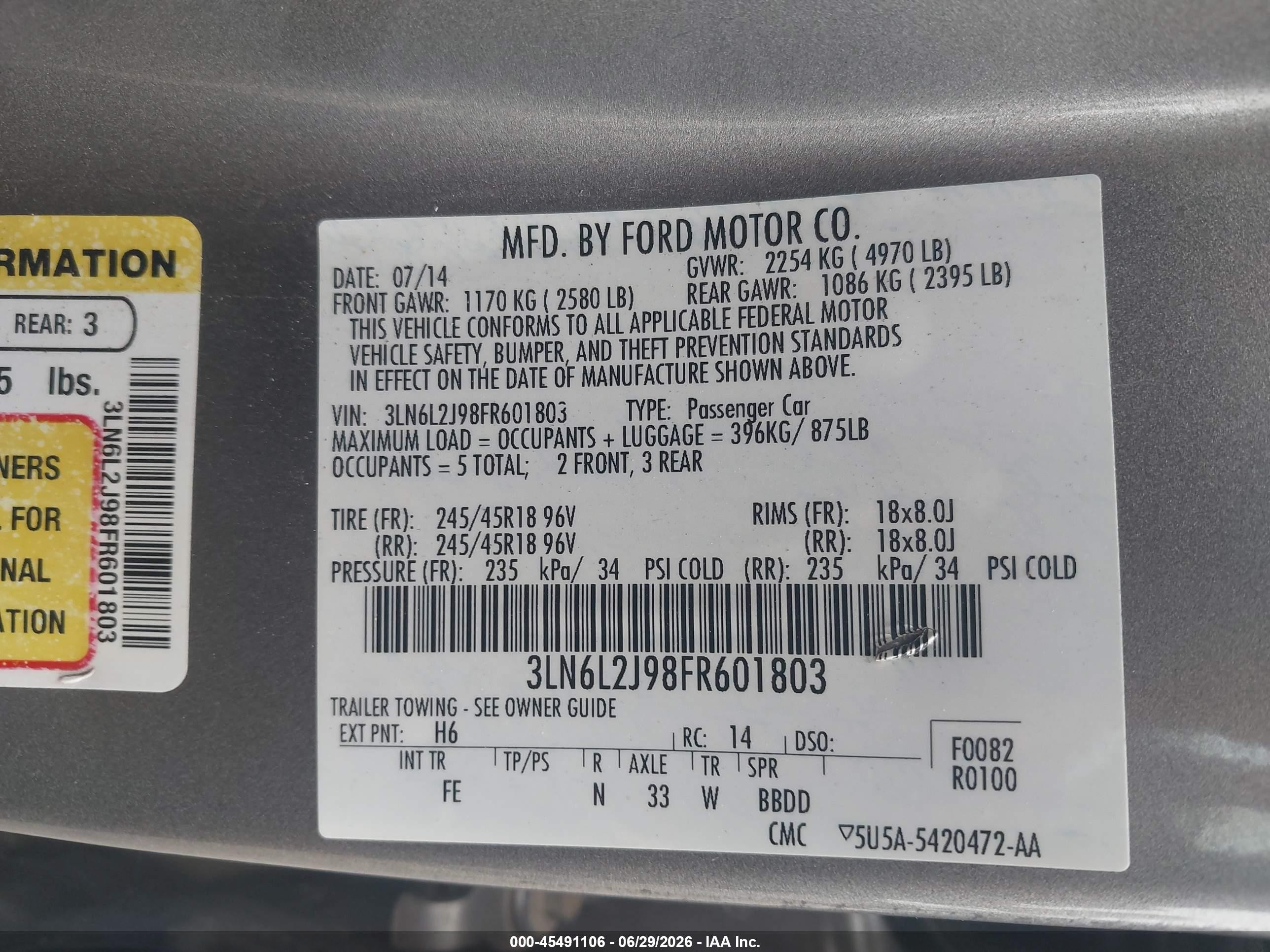 2015 Lincoln Mkz   Gold vin: 3LN6L2J98FR601803