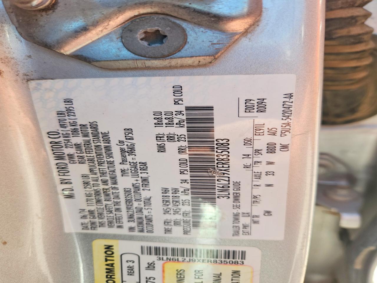 2014 Lincoln Mkz Silver vin: 3LN6L2J9XER835083