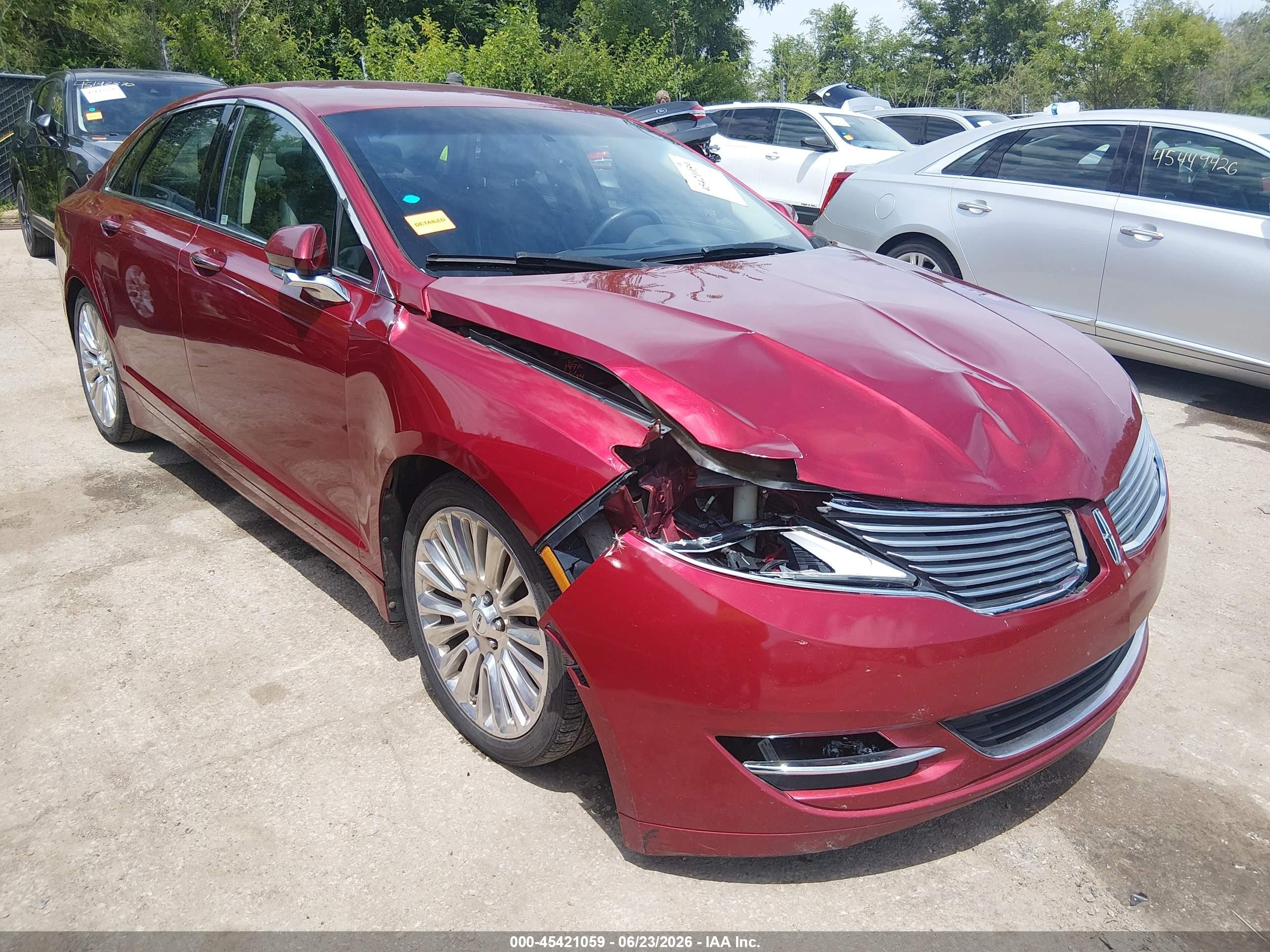2013 Lincoln Mkz   Red vin: 3LN6L2JK0DR800232