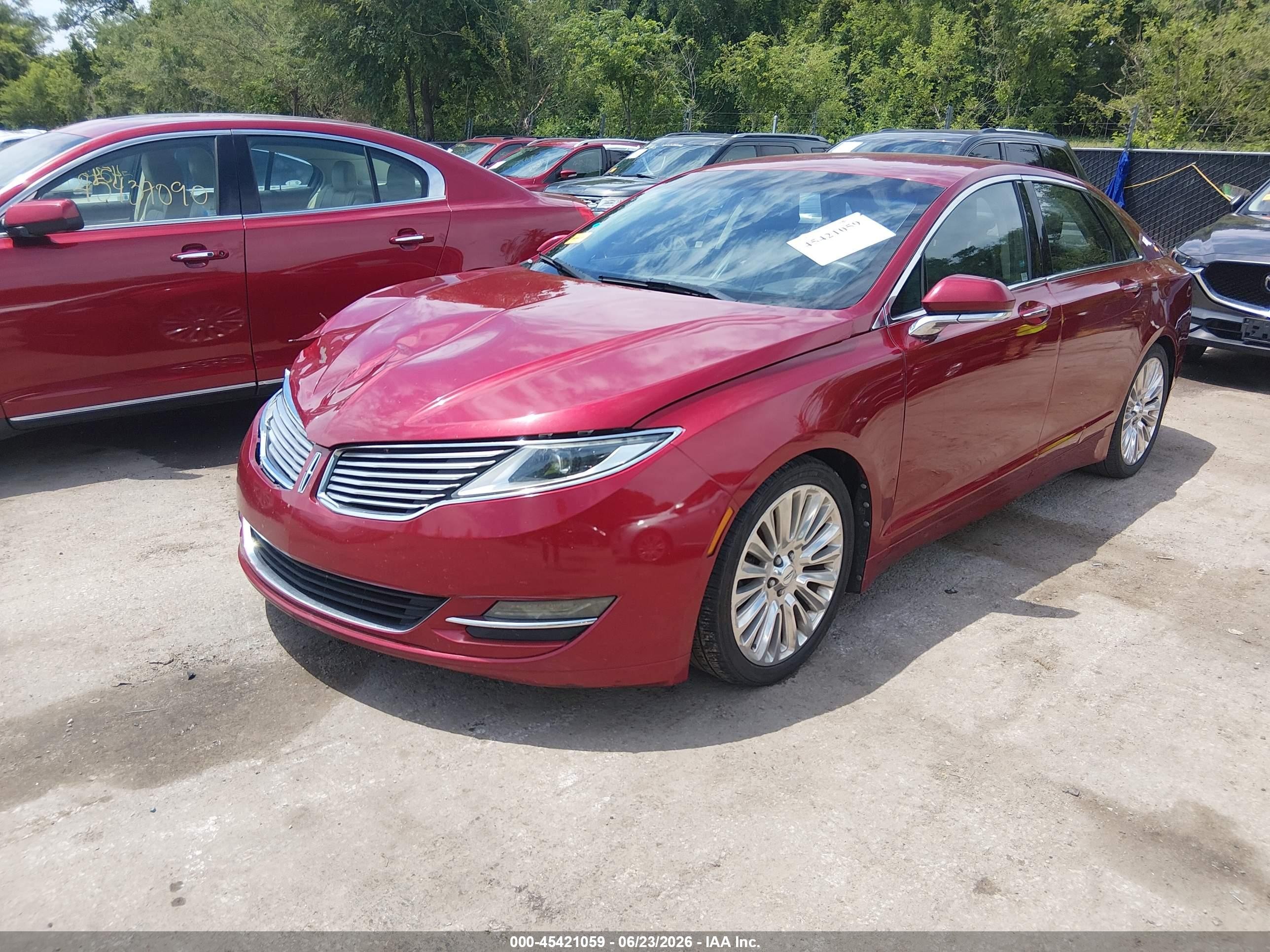 2013 Lincoln Mkz   Red vin: 3LN6L2JK0DR800232