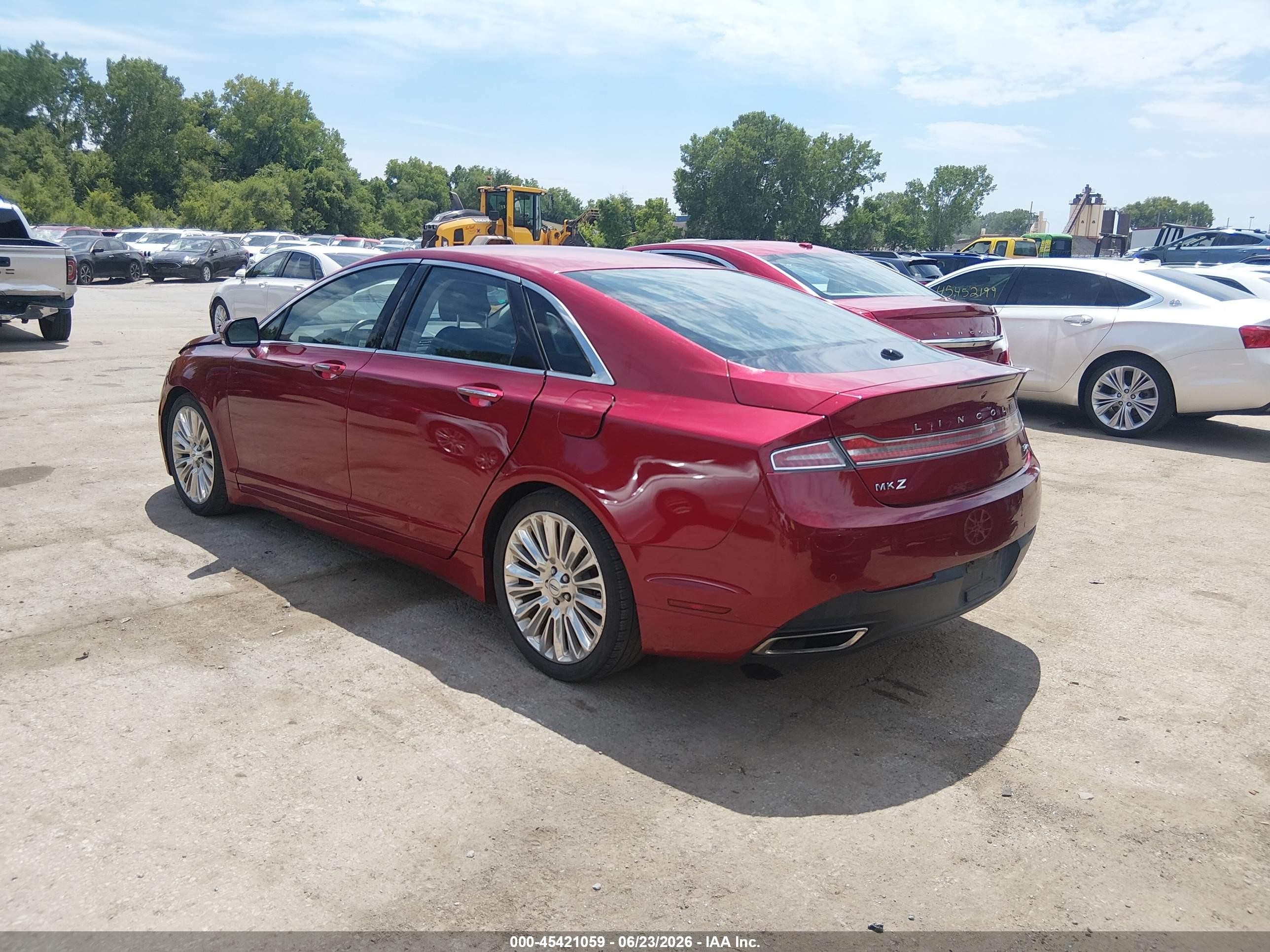 2013 Lincoln Mkz   Red vin: 3LN6L2JK0DR800232