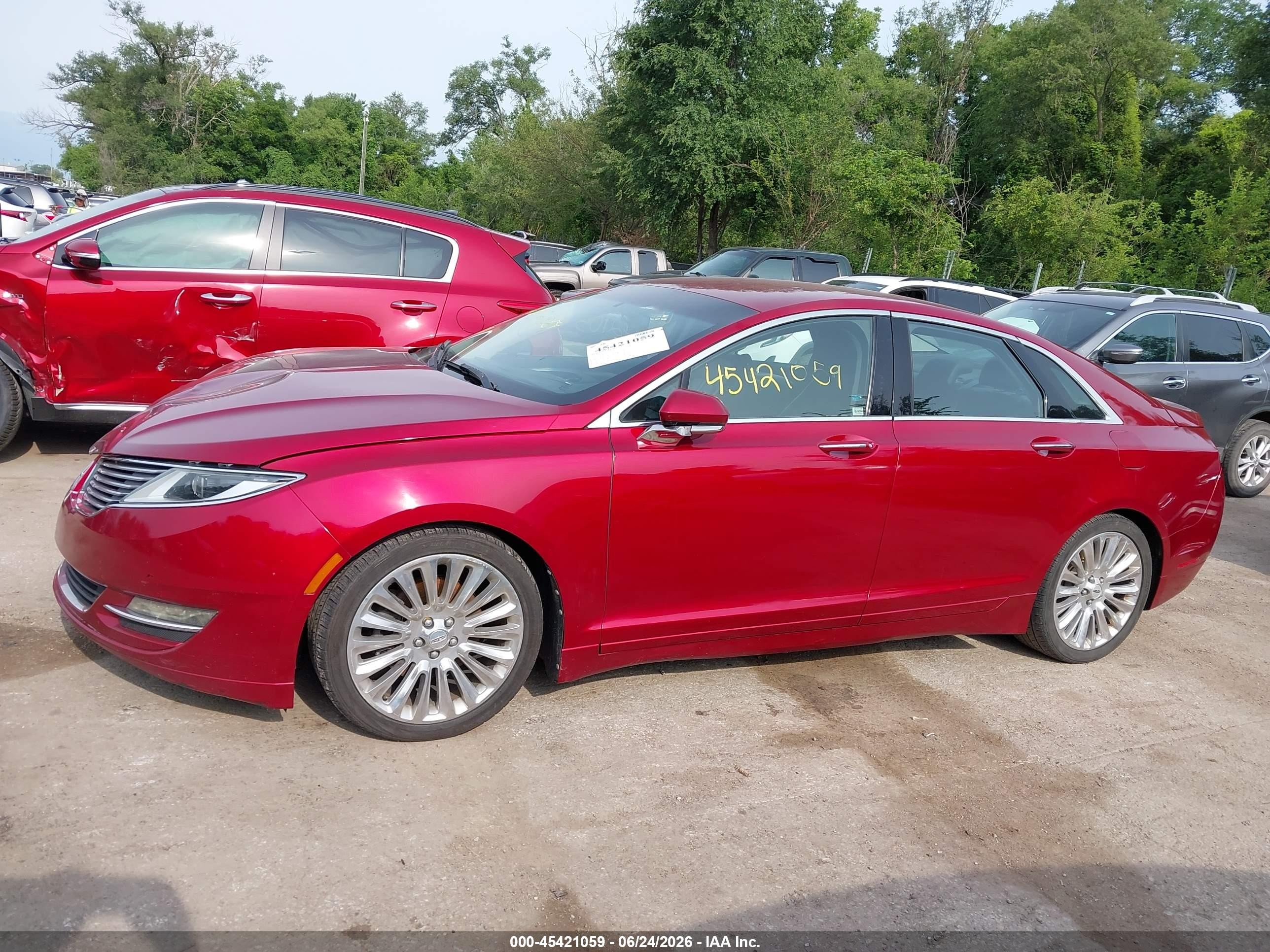 2013 Lincoln Mkz   Red vin: 3LN6L2JK0DR800232