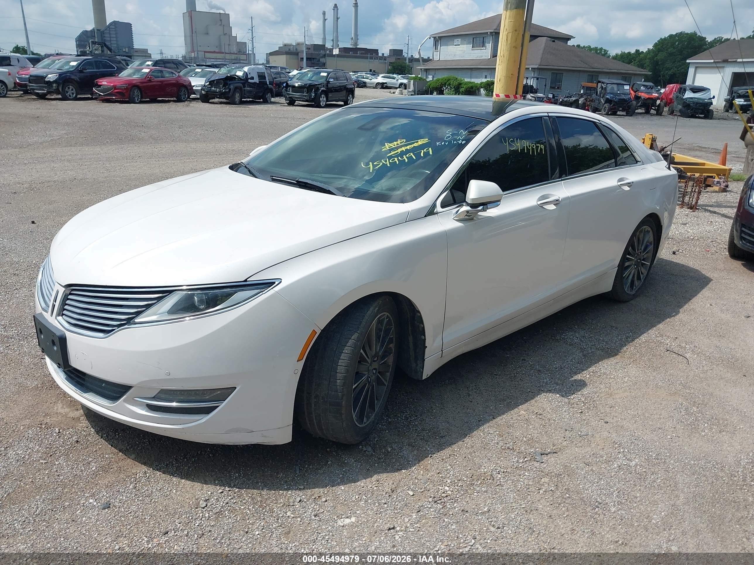 2013 Lincoln Mkz   White vin: 3LN6L2JK0DR806726
