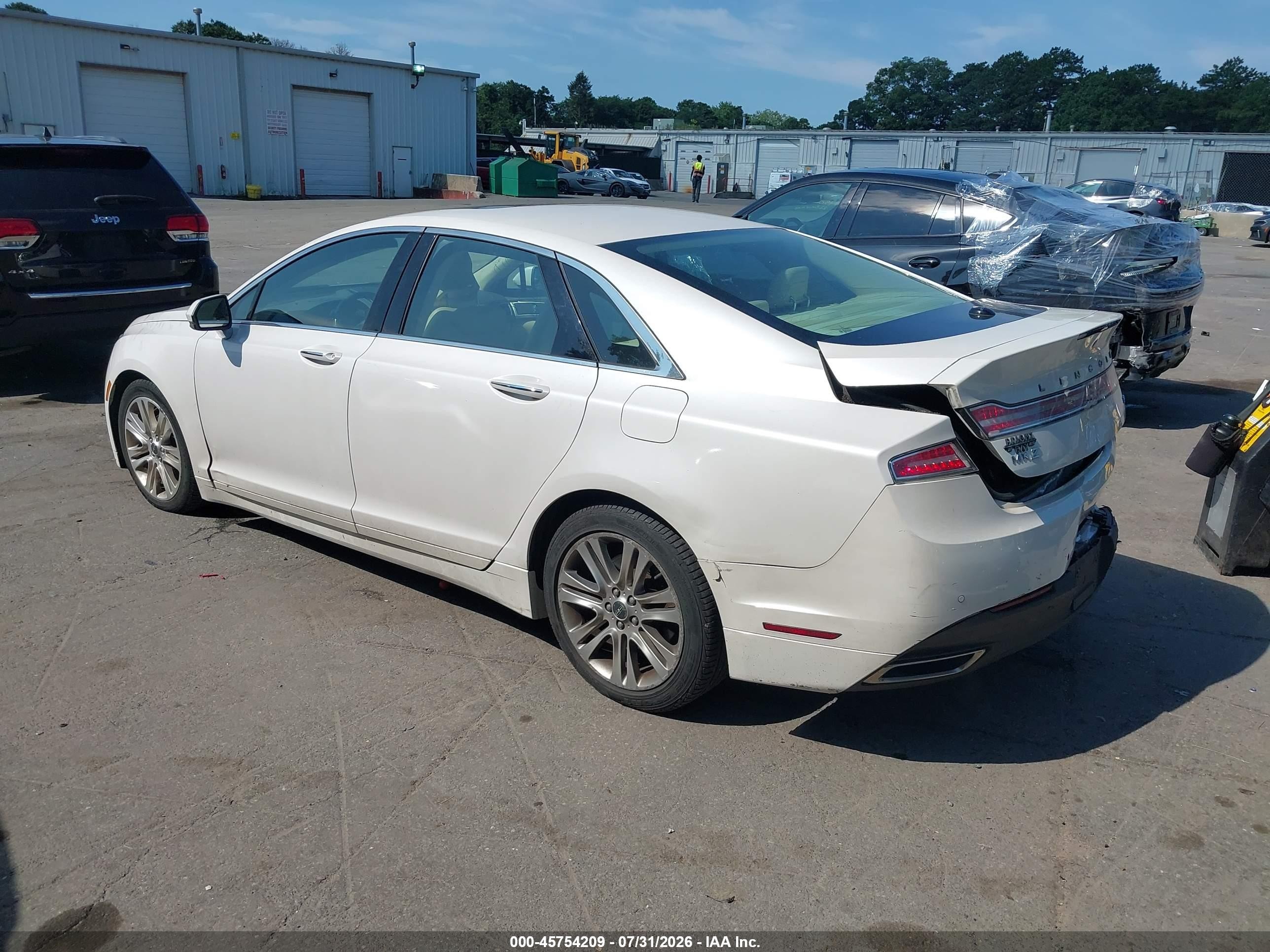 2013 Lincoln Mkz   White vin: 3LN6L2JK1DR810686