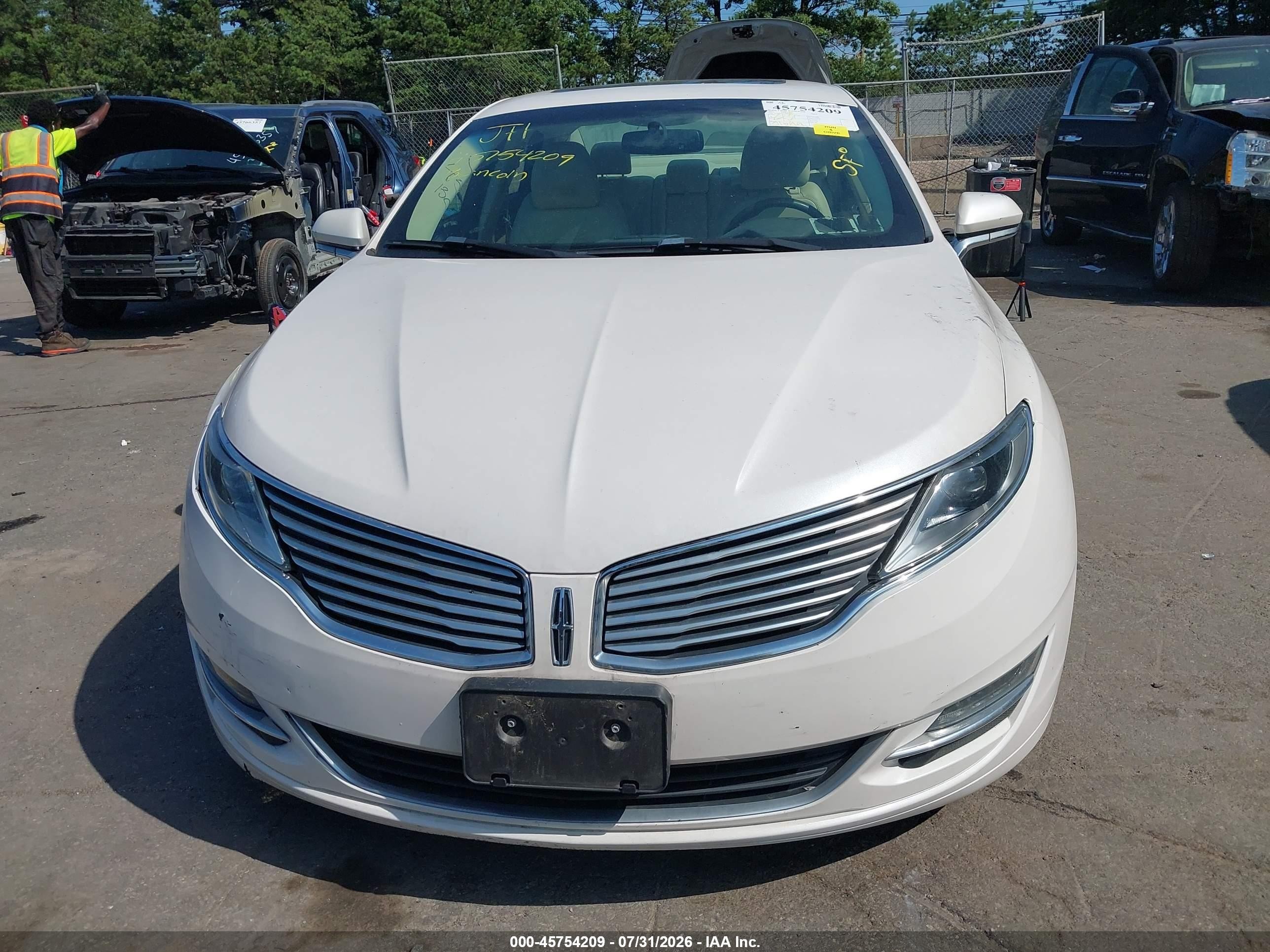 2013 Lincoln Mkz   White vin: 3LN6L2JK1DR810686