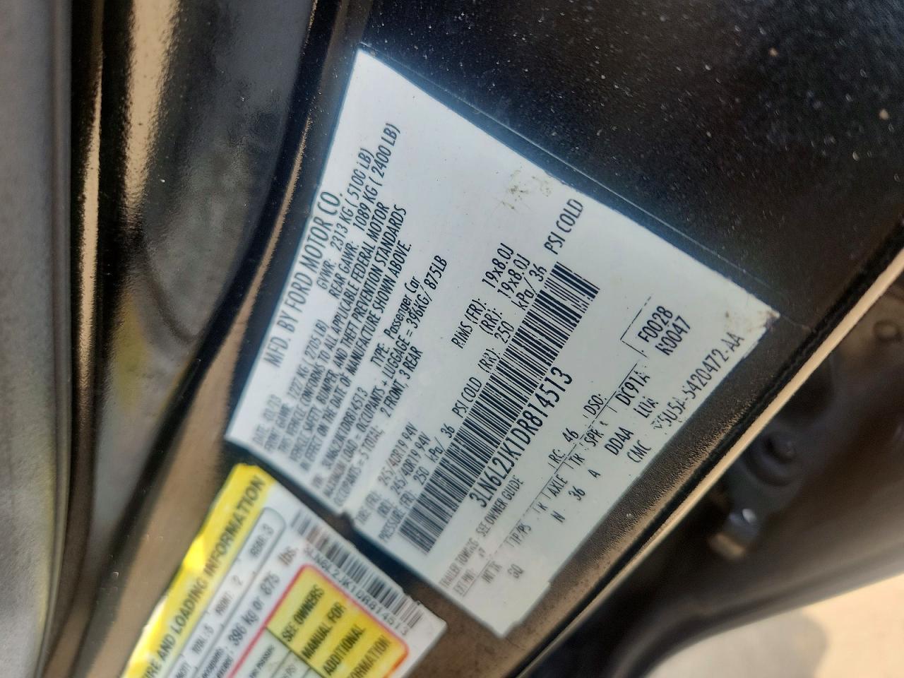 2013 Lincoln Mkz Black vin: 3LN6L2JK1DR814513