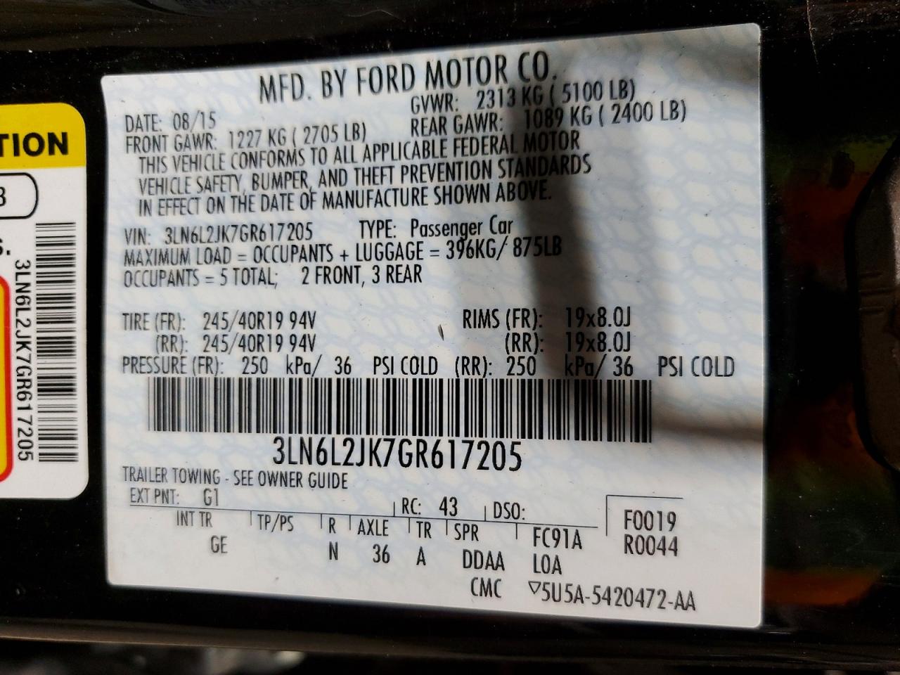 2016 Lincoln Mkz Black vin: 3LN6L2JK7GR617205