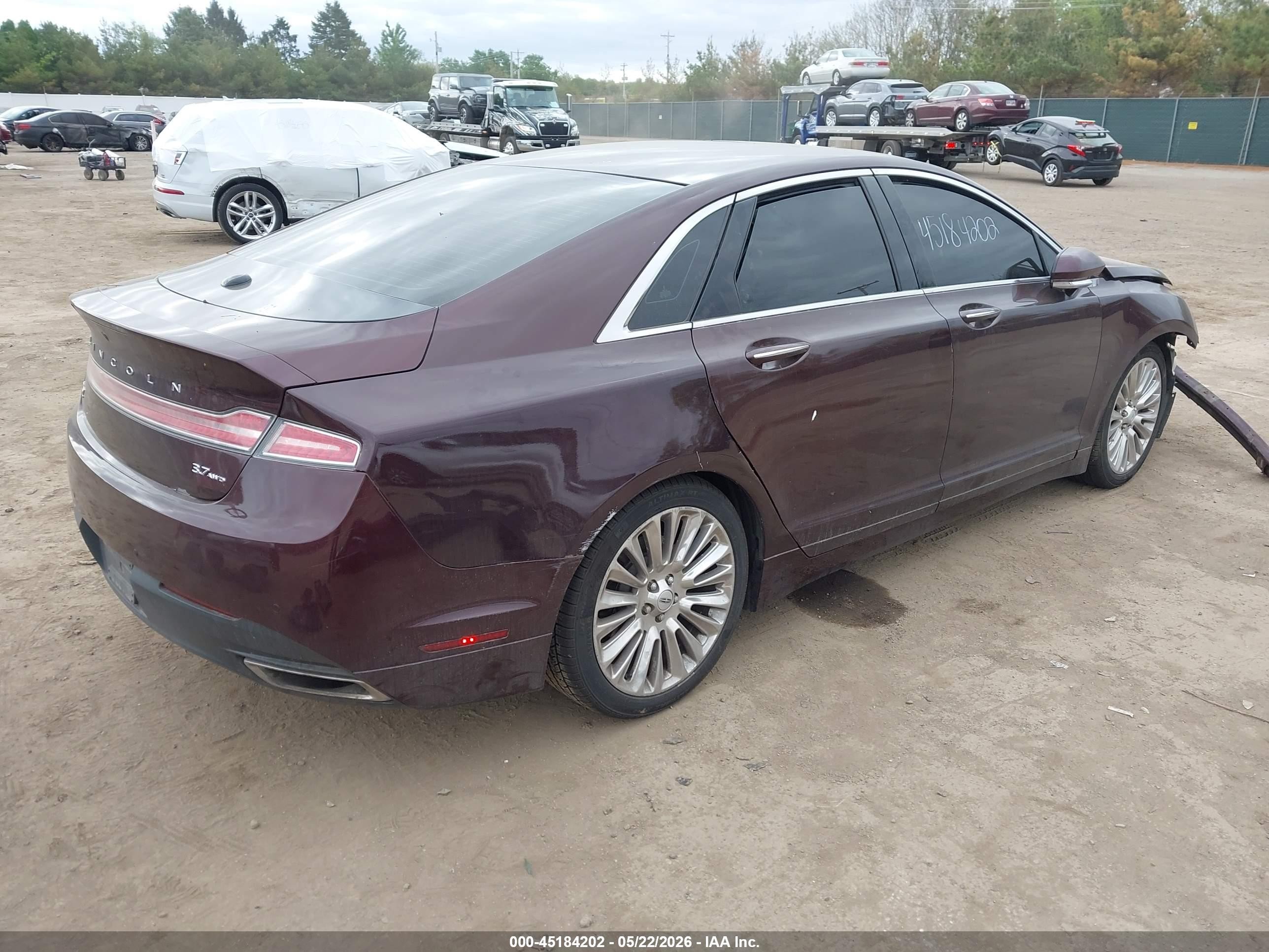 2013 Lincoln Mkz   Maroon vin: 3LN6L2JK8DR822768