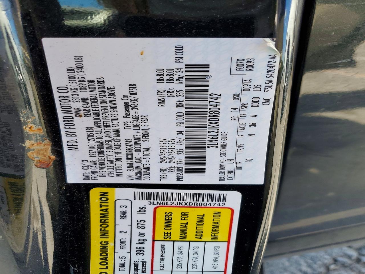 2013 Lincoln Mkz Black vin: 3LN6L2JKXDR804742