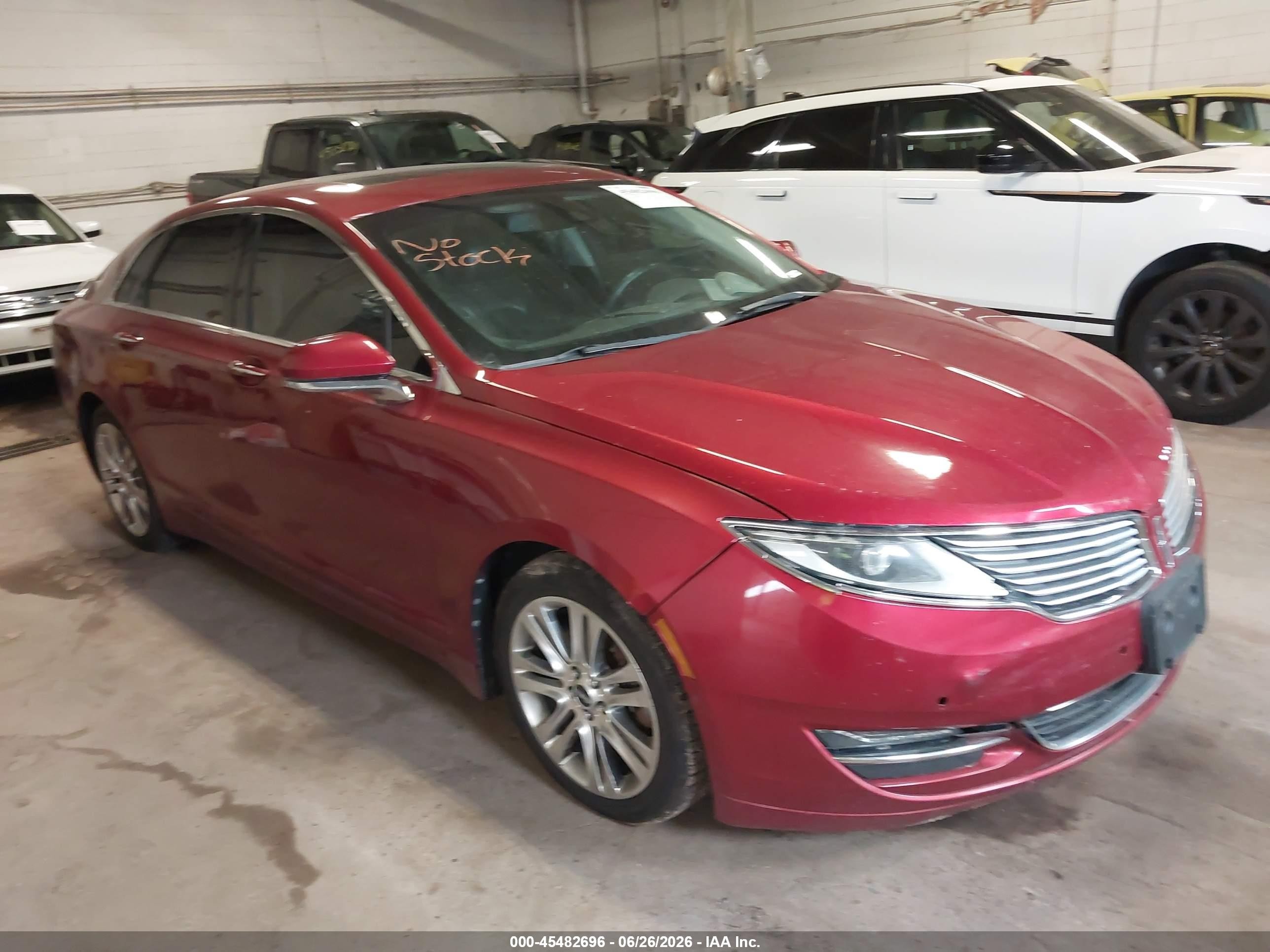 2013 Lincoln Mkz   Red vin: 3LN6L2JKXDR810332