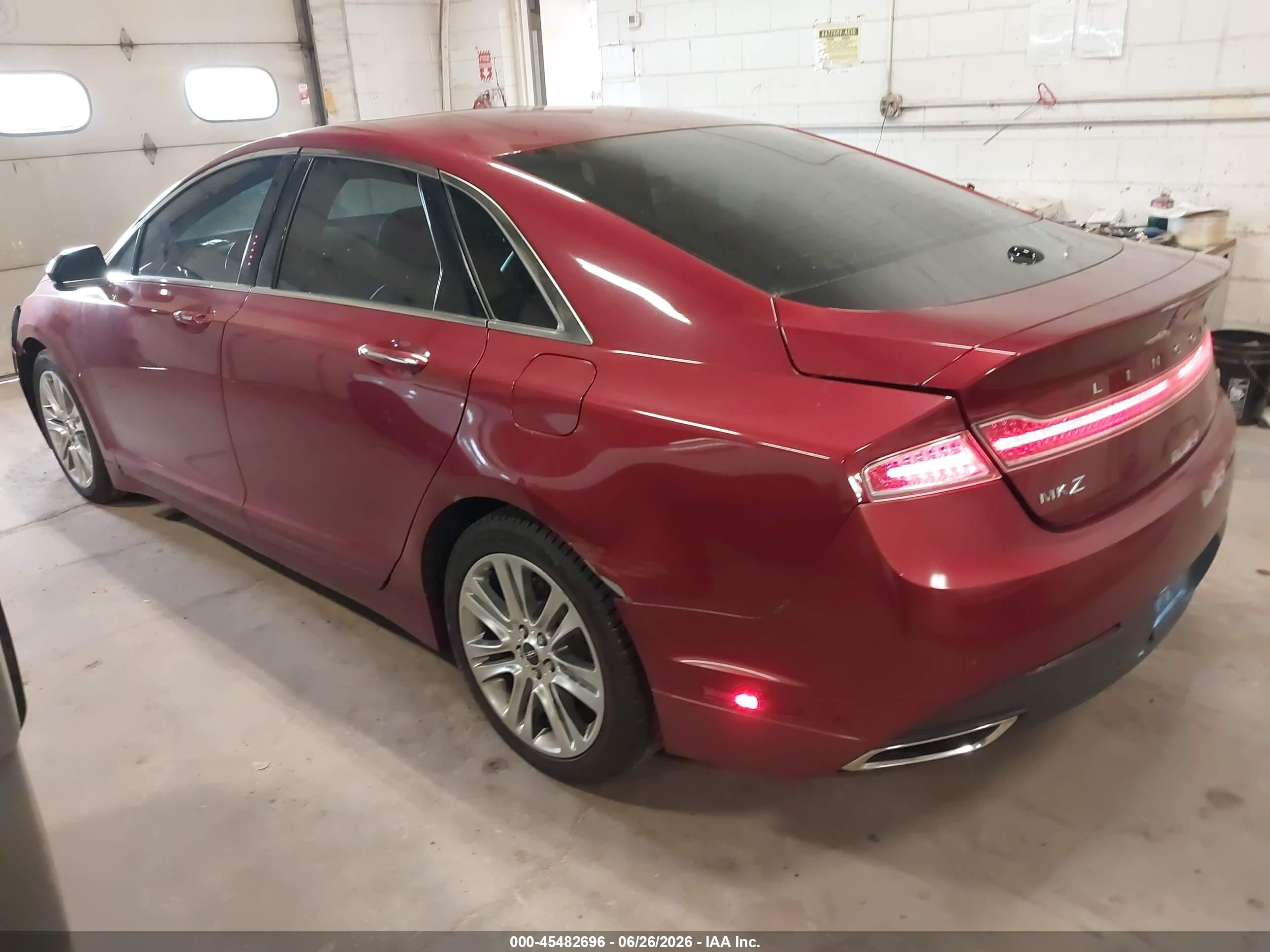 2013 Lincoln Mkz   Red vin: 3LN6L2JKXDR810332