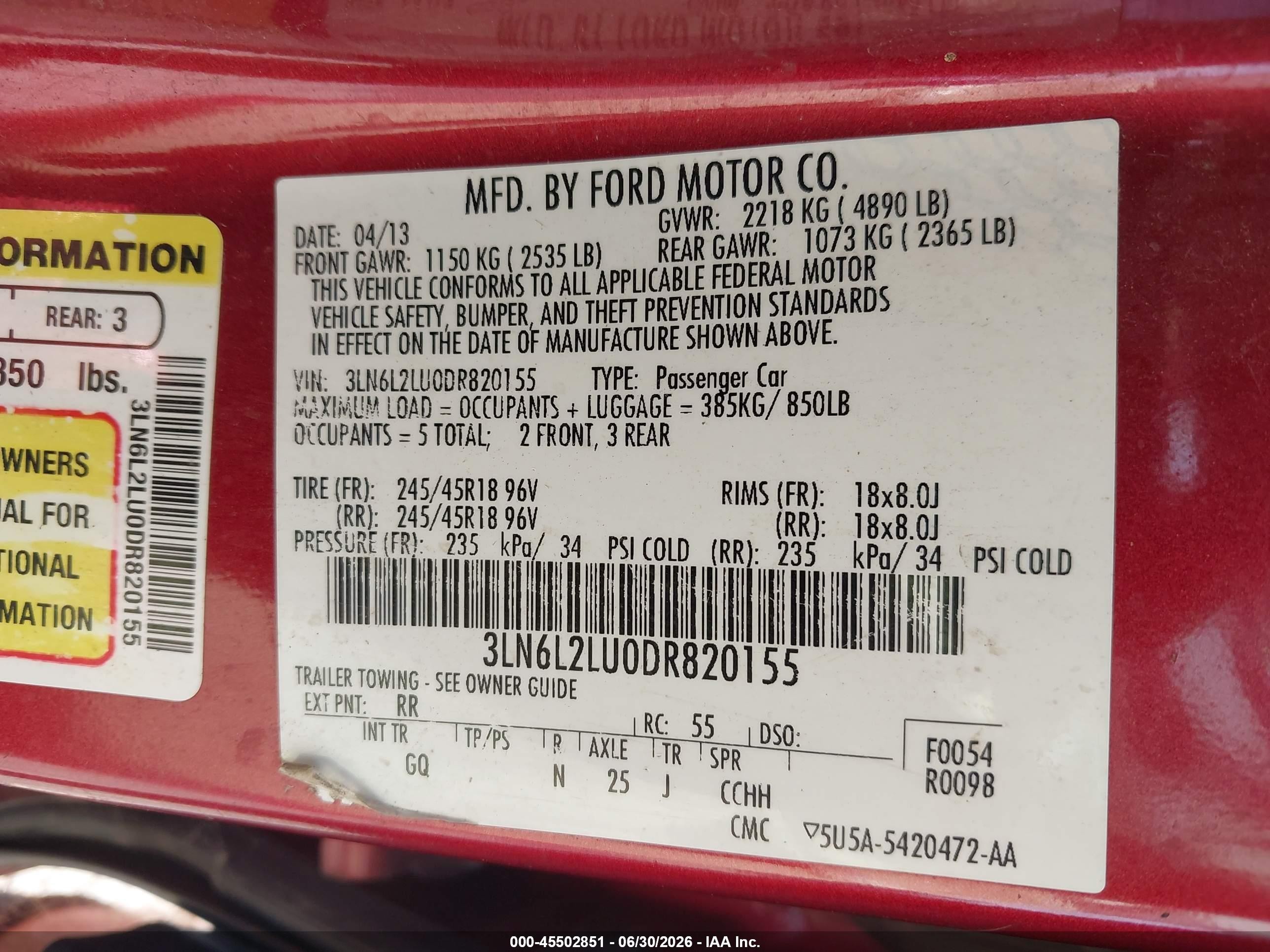 2013 Lincoln Mkz Hybrid   Красный vin: 3LN6L2LU0DR820155