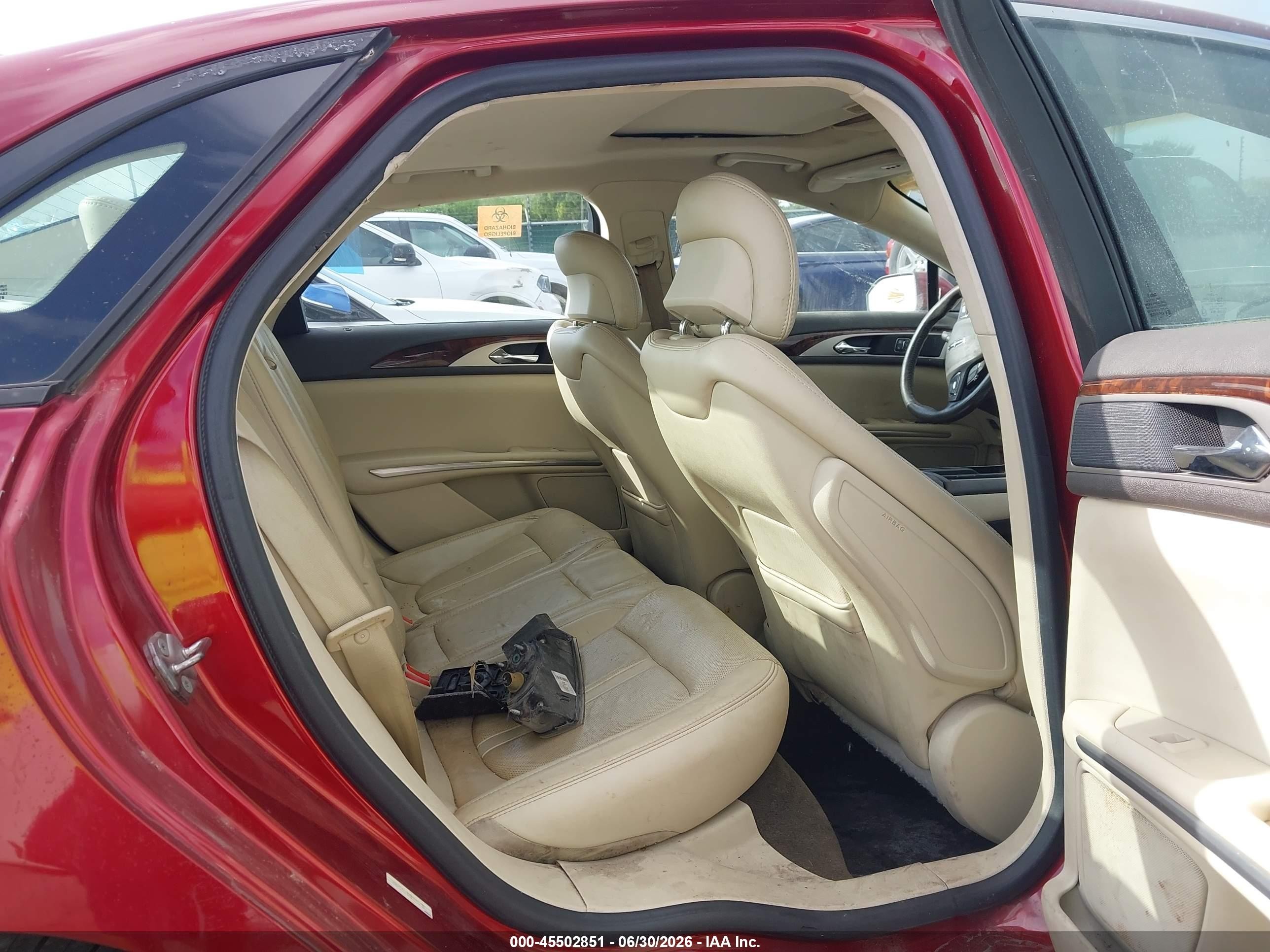 2013 Lincoln Mkz Hybrid   Красный vin: 3LN6L2LU0DR820155
