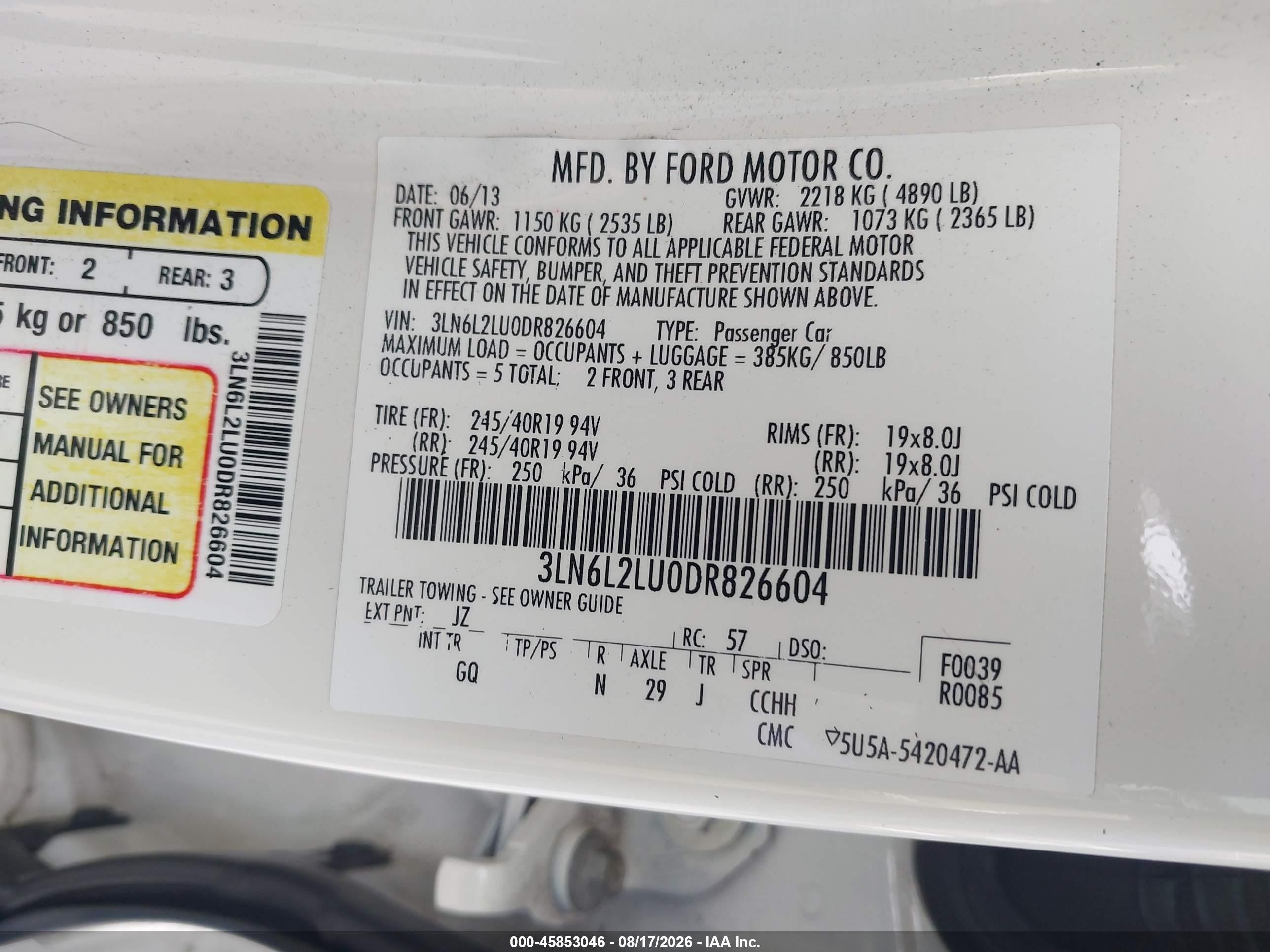 2013 Lincoln Mkz Hybrid White vin: 3LN6L2LU0DR826604