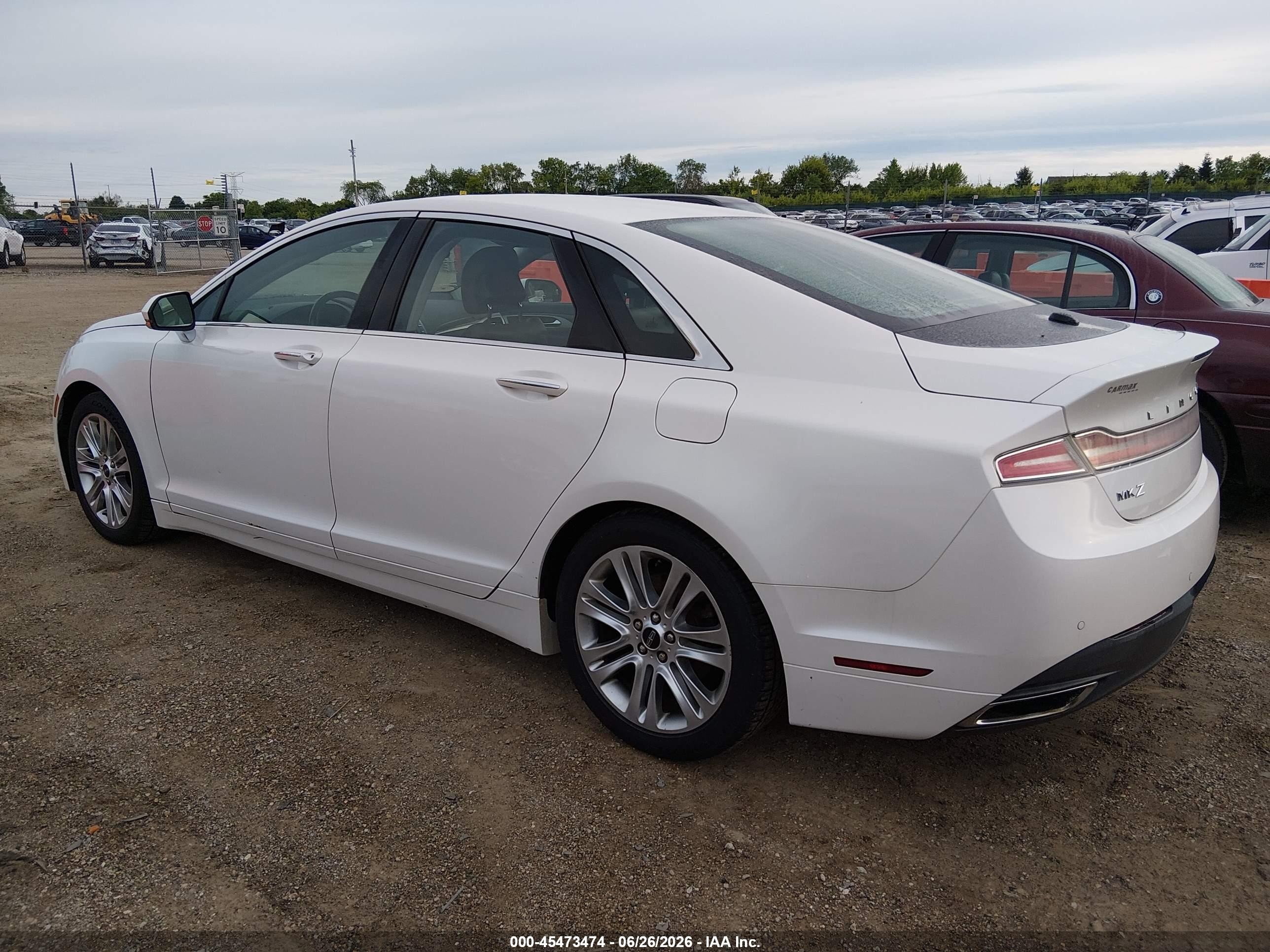 2014 Lincoln Mkz Hybrid   White vin: 3LN6L2LU0ER812798