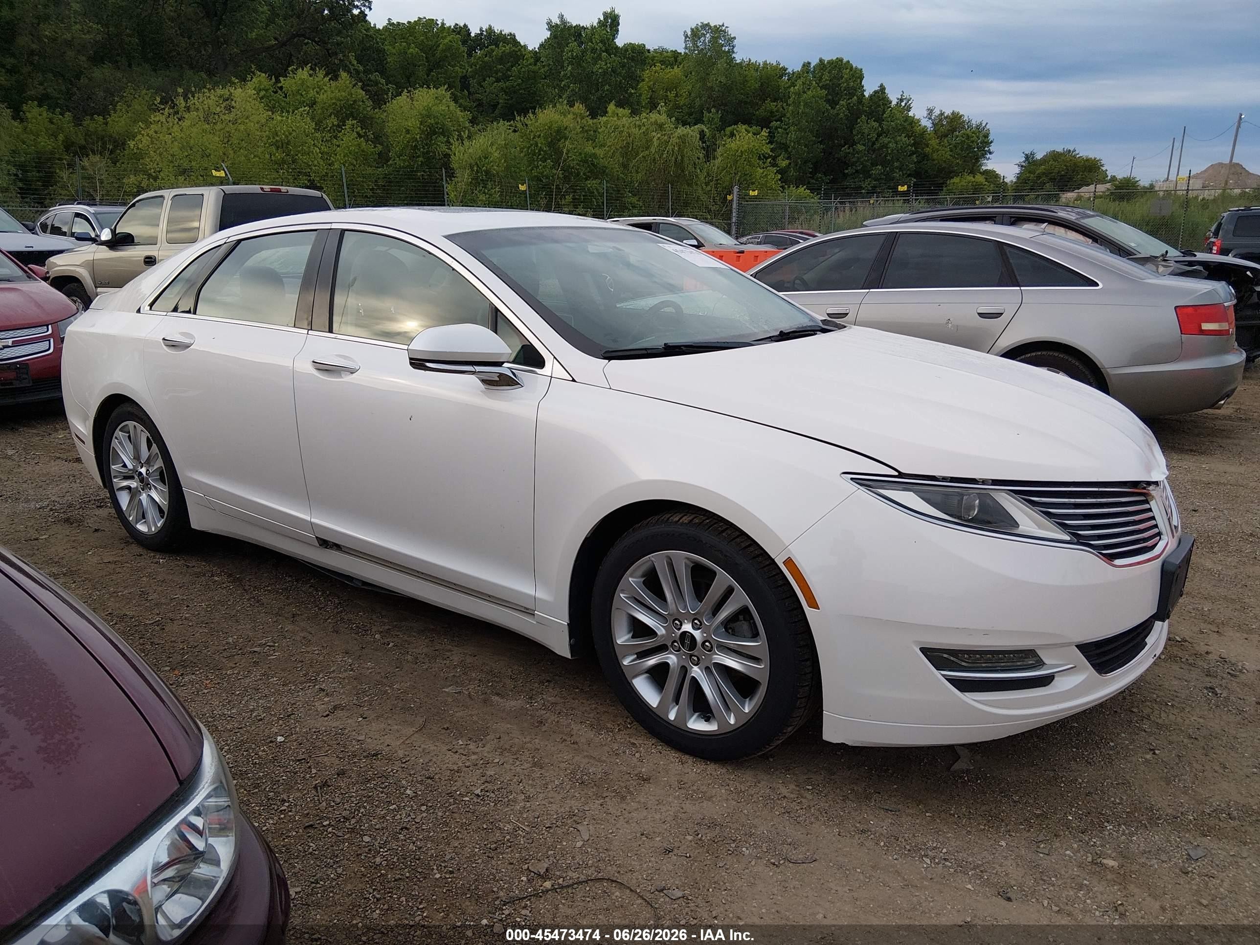 2014 Lincoln Mkz Hybrid   White vin: 3LN6L2LU0ER812798
