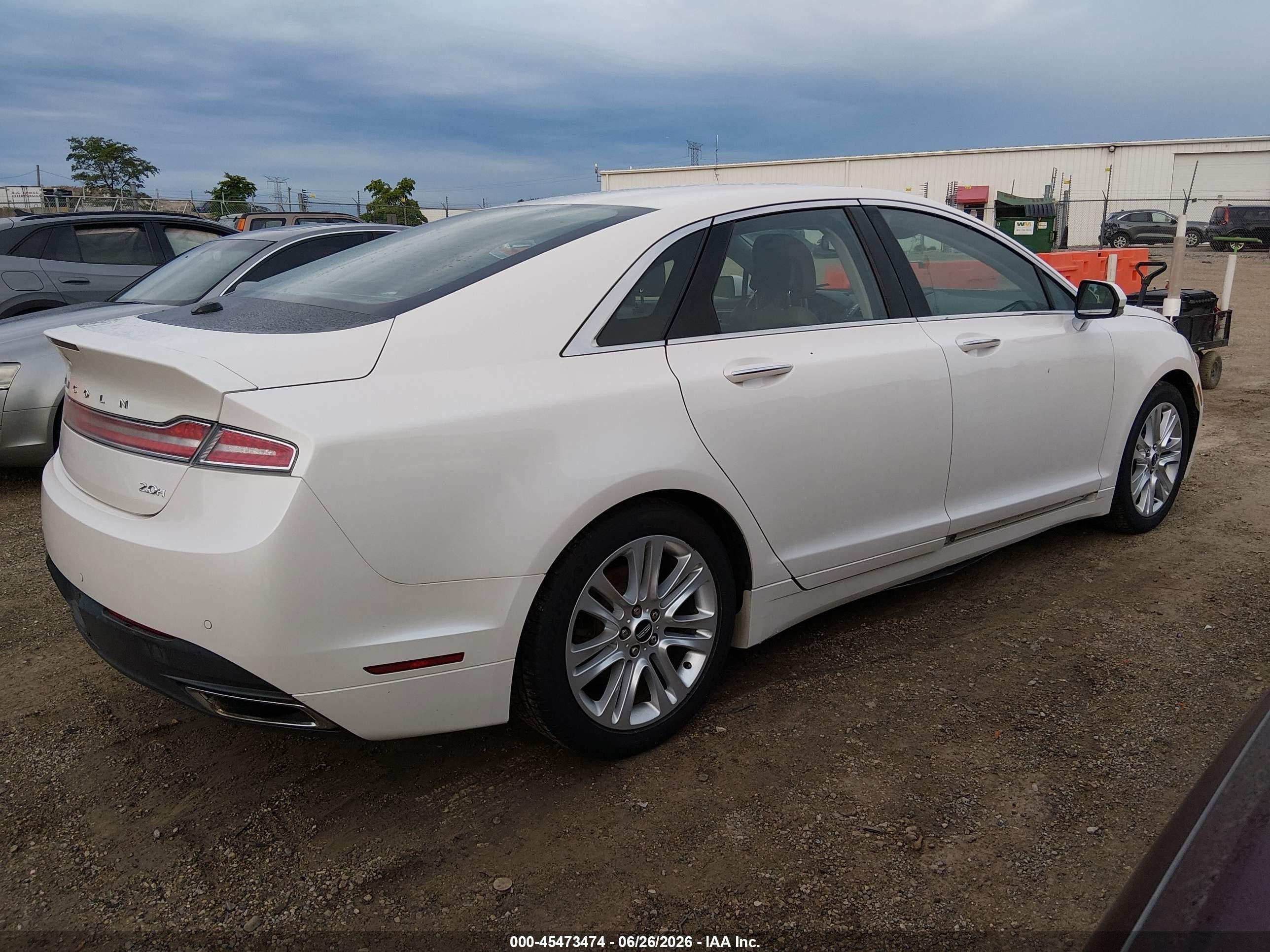 2014 Lincoln Mkz Hybrid   White vin: 3LN6L2LU0ER812798