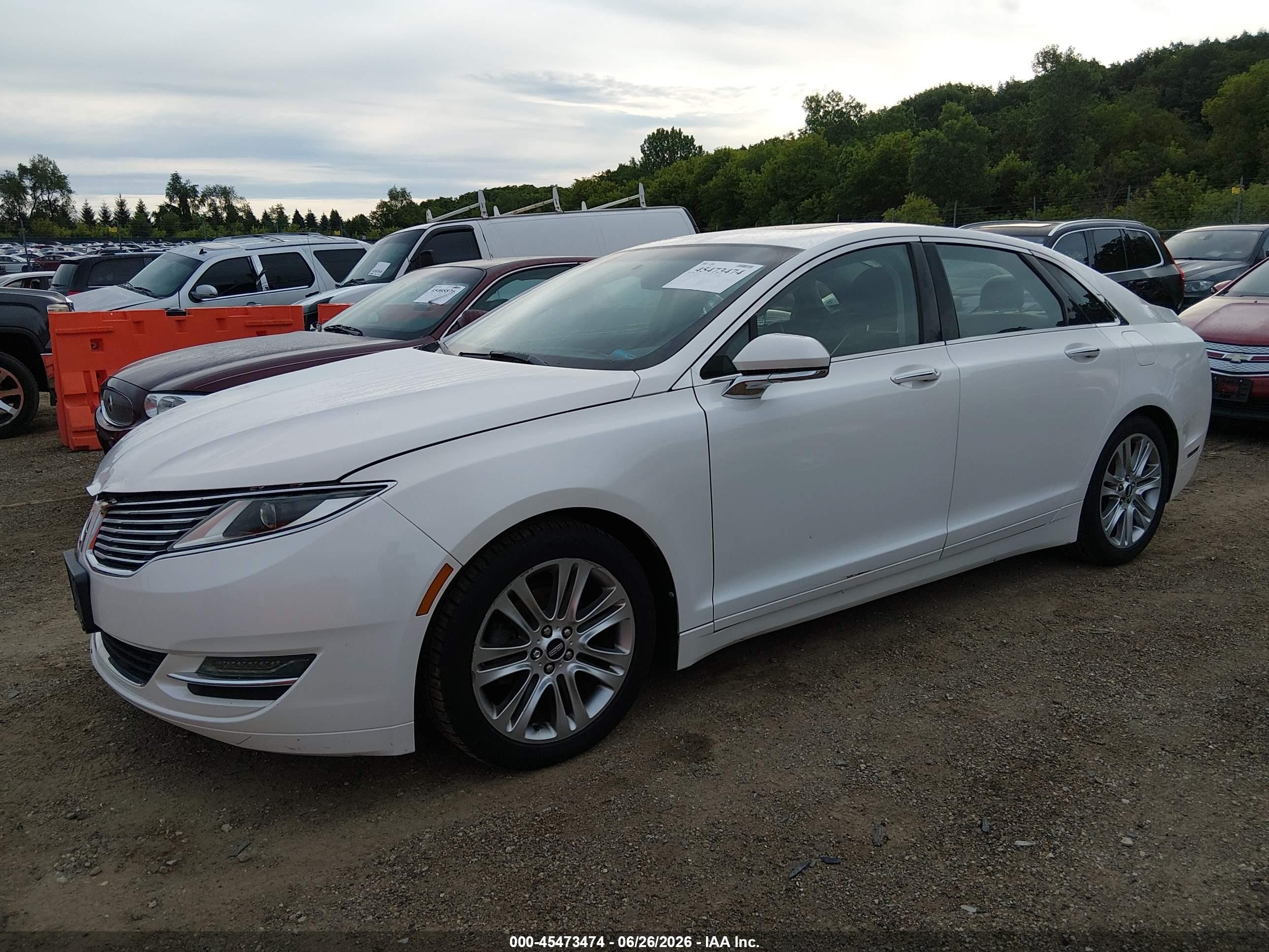 2014 Lincoln Mkz Hybrid   White vin: 3LN6L2LU0ER812798