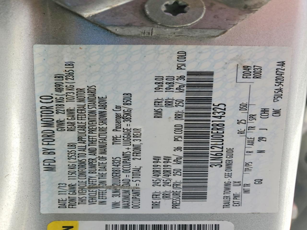 2014 Lincoln Mkz Hybrid Серебряный vin: 3LN6L2LU0ER814325
