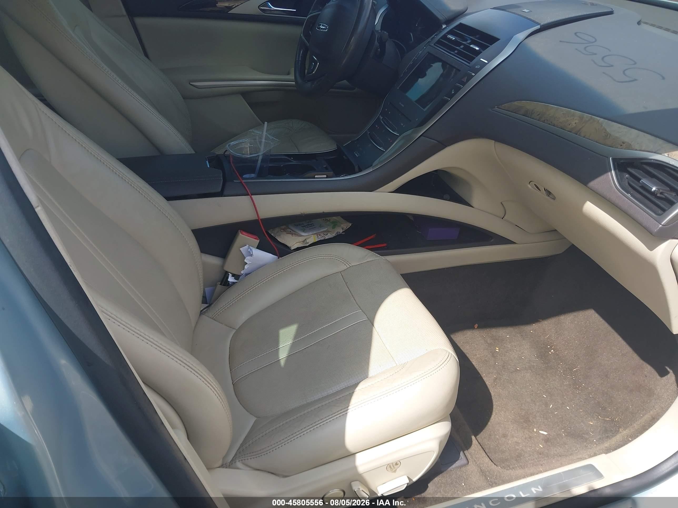 2014 Lincoln Mkz Hybrid   Light Blue vin: 3LN6L2LU0ER815121