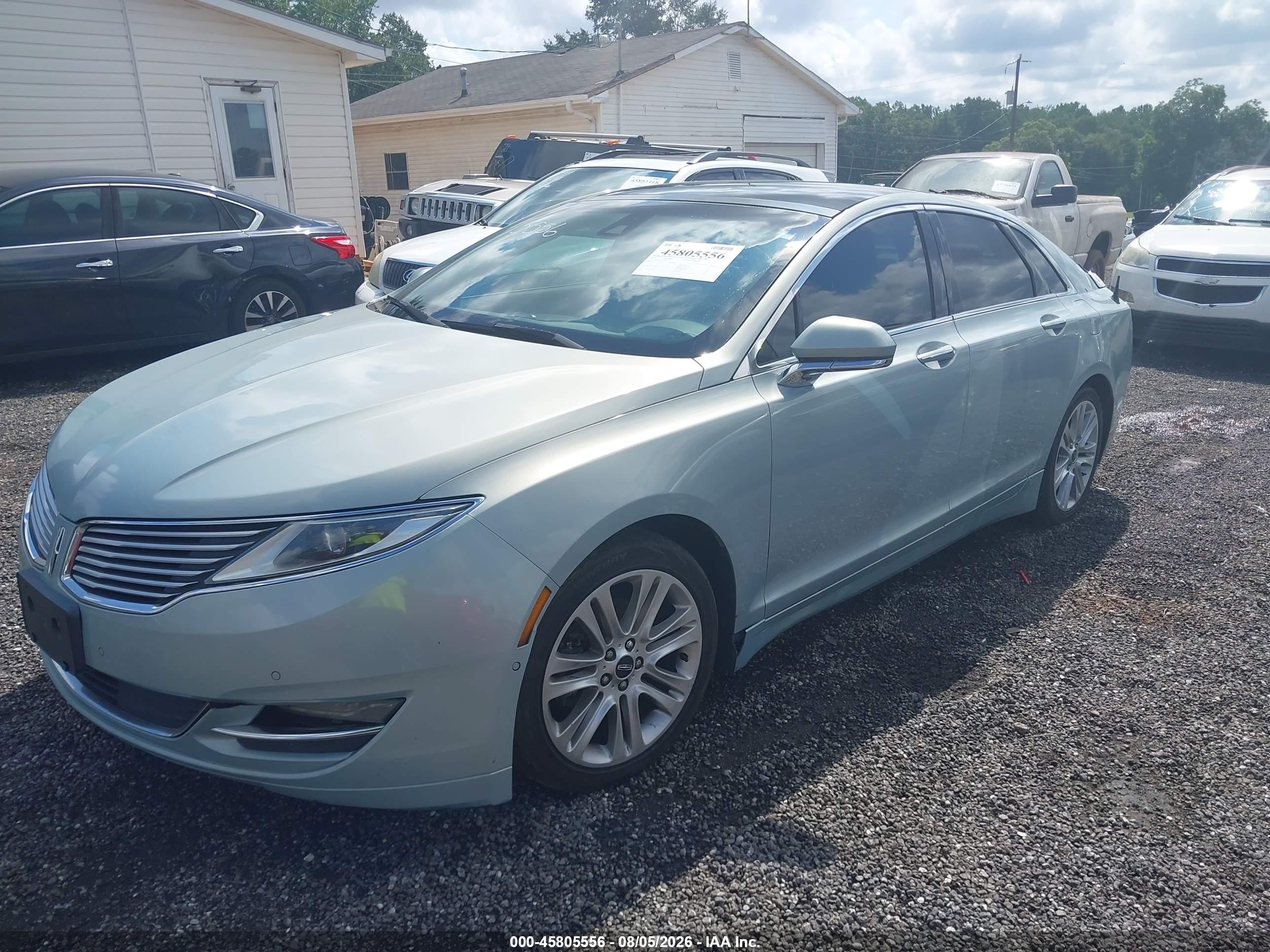 2014 Lincoln Mkz Hybrid   Light Blue vin: 3LN6L2LU0ER815121
