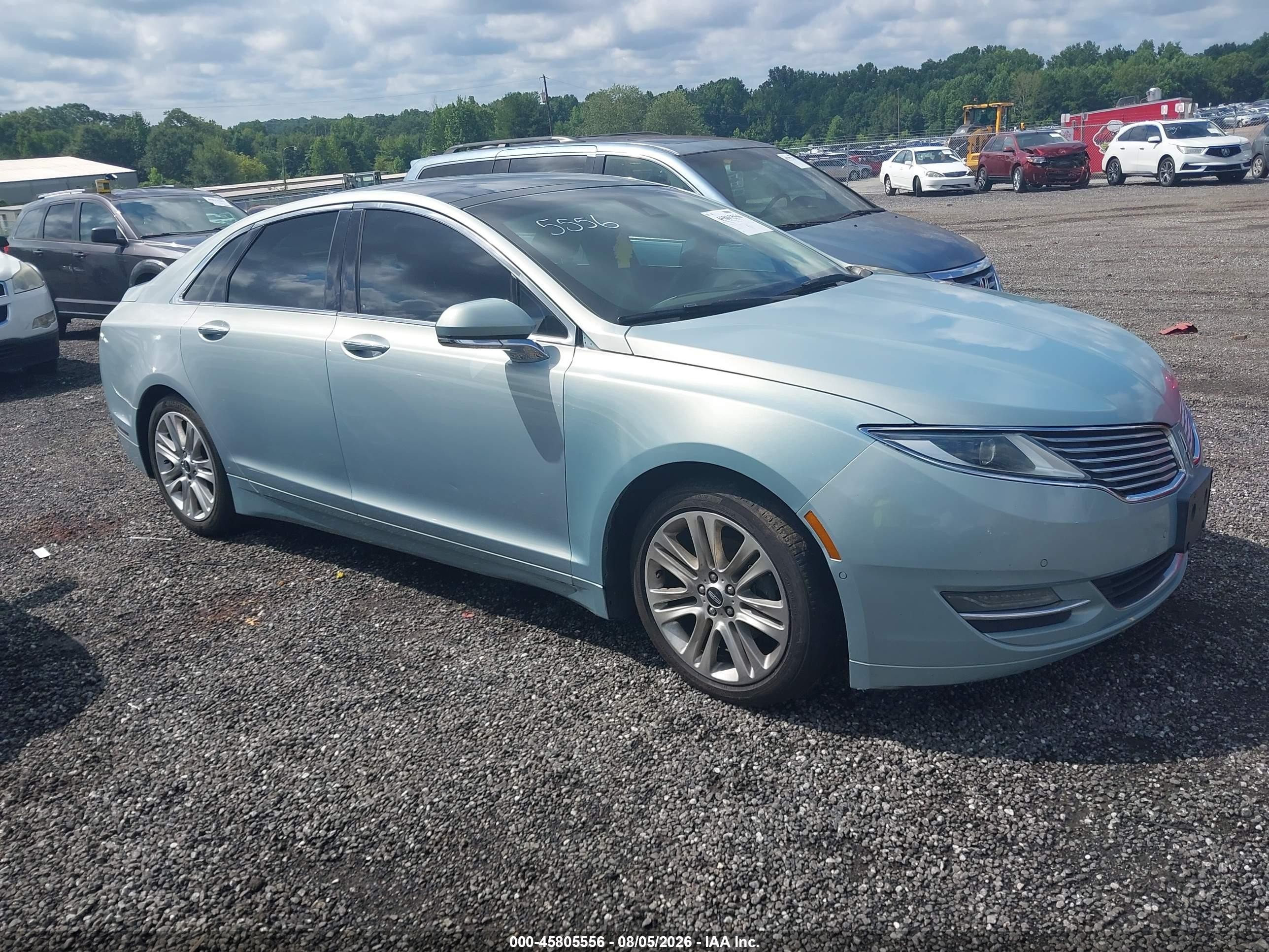 2014 Lincoln Mkz Hybrid   Light Blue vin: 3LN6L2LU0ER815121