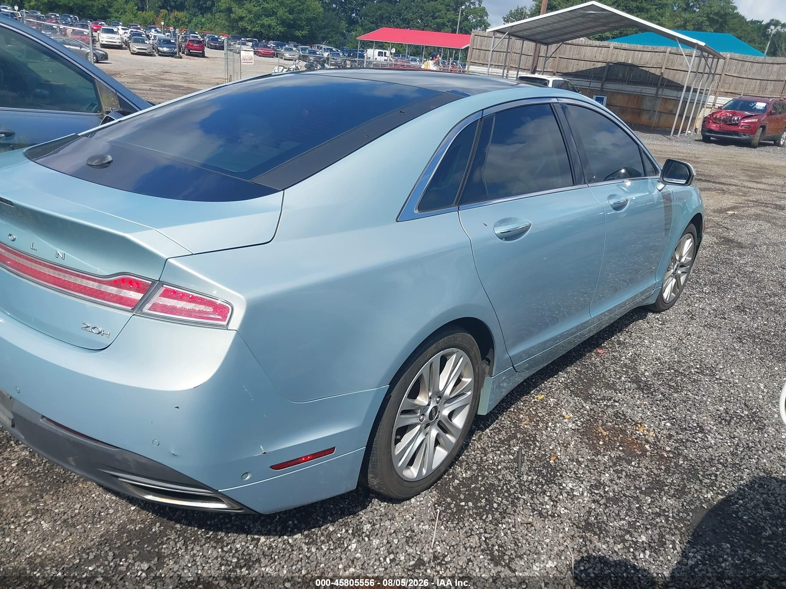 2014 Lincoln Mkz Hybrid   Light Blue vin: 3LN6L2LU0ER815121
