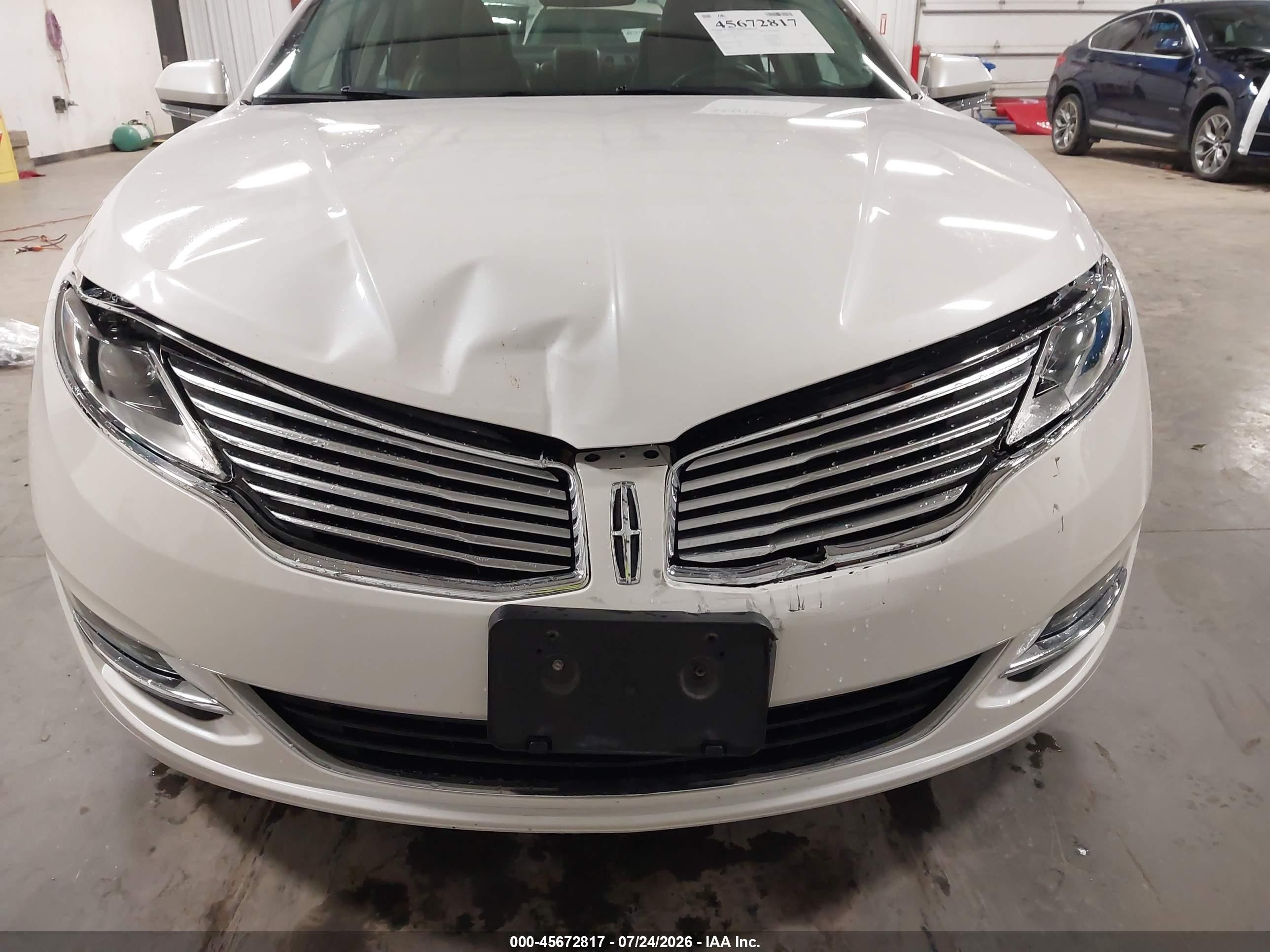 2014 Lincoln Mkz Hybrid White vin: 3LN6L2LU0ER822148