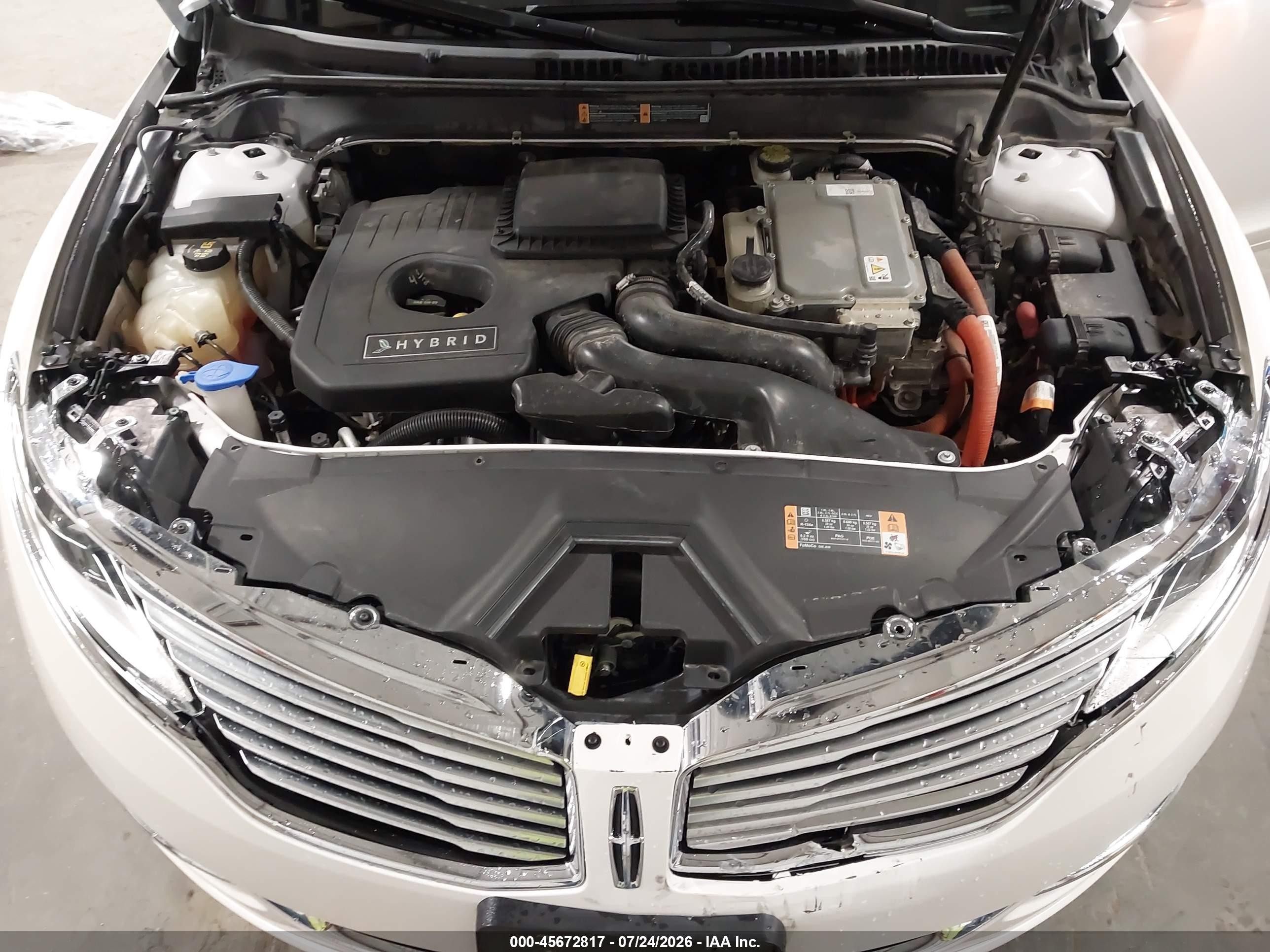 2014 Lincoln Mkz Hybrid White vin: 3LN6L2LU0ER822148