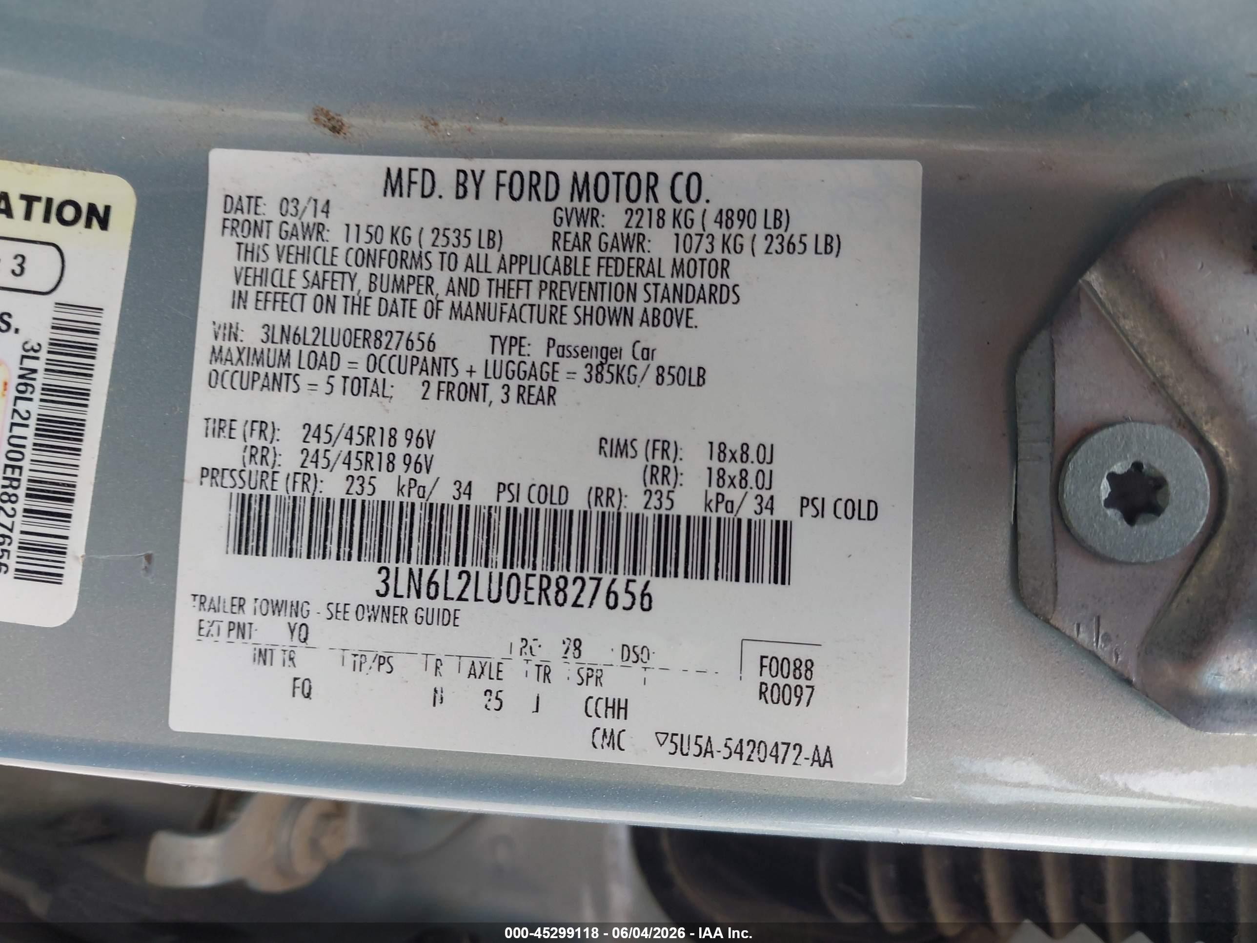 2014 Lincoln Mkz Hybrid   Beige vin: 3LN6L2LU0ER827656