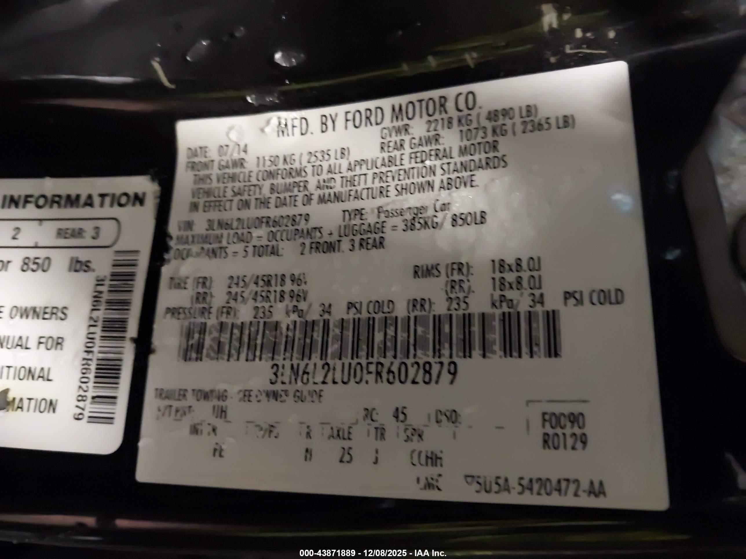 2015 Lincoln Mkz Hybrid   Black vin: 3LN6L2LU0FR602879