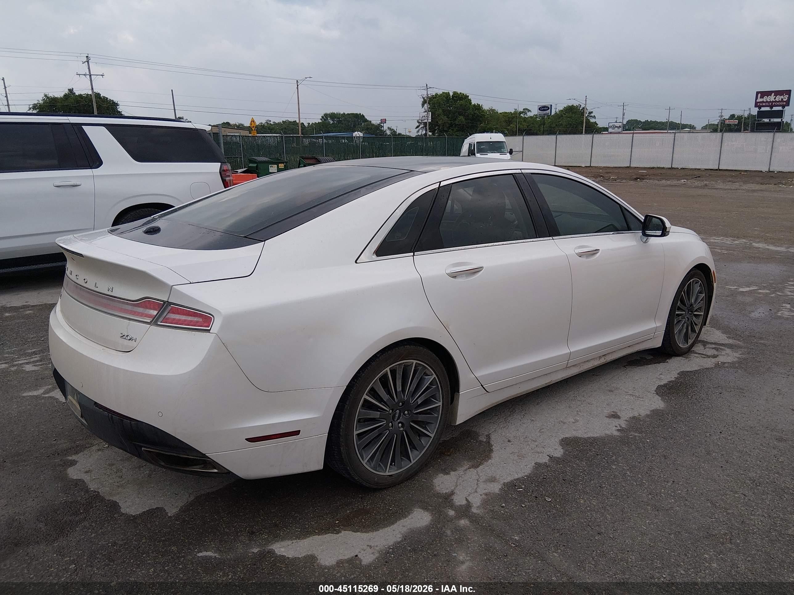 2015 Lincoln Mkz Hybrid   White vin: 3LN6L2LU0FR606642