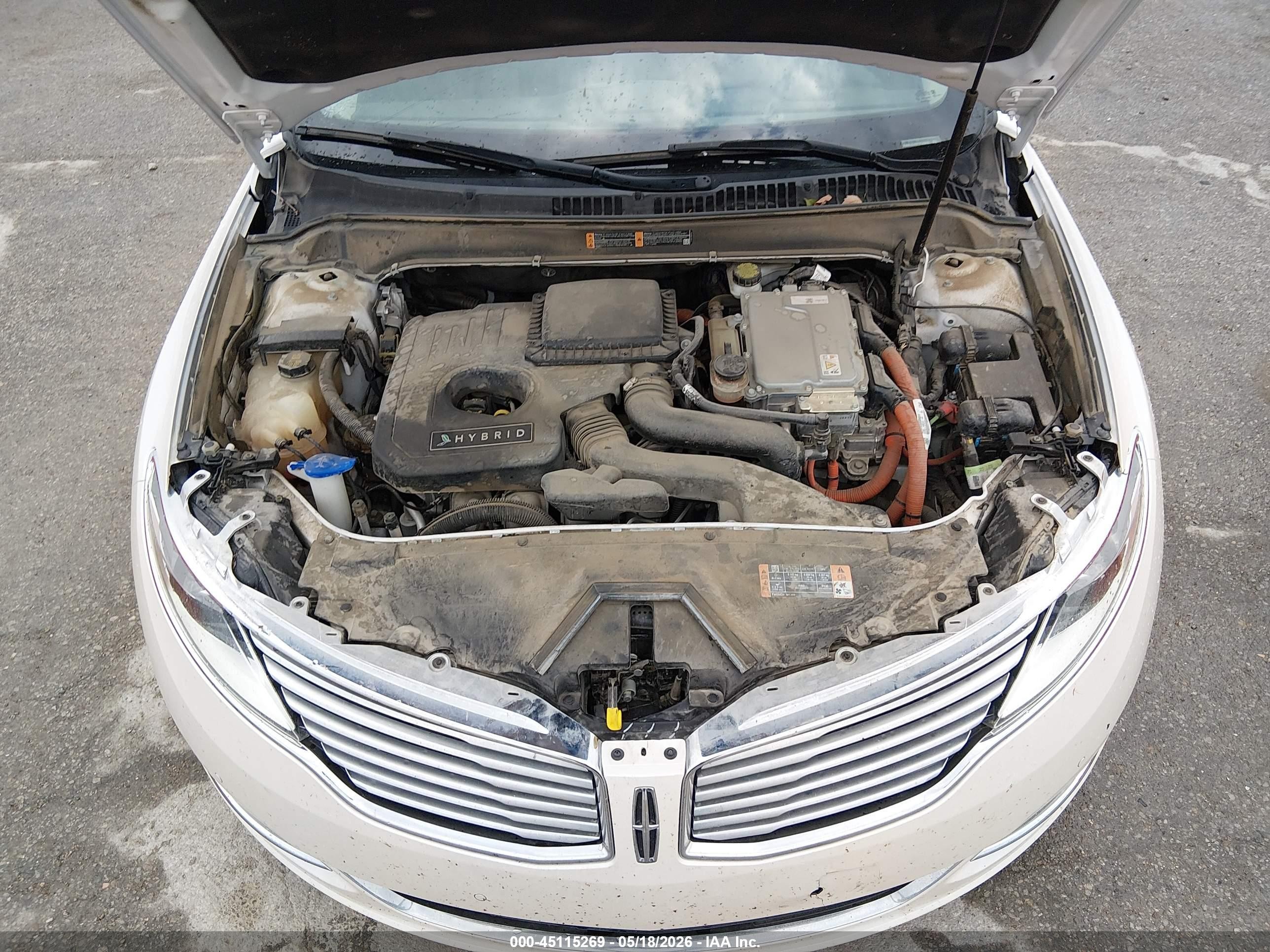 2015 Lincoln Mkz Hybrid   White vin: 3LN6L2LU0FR606642