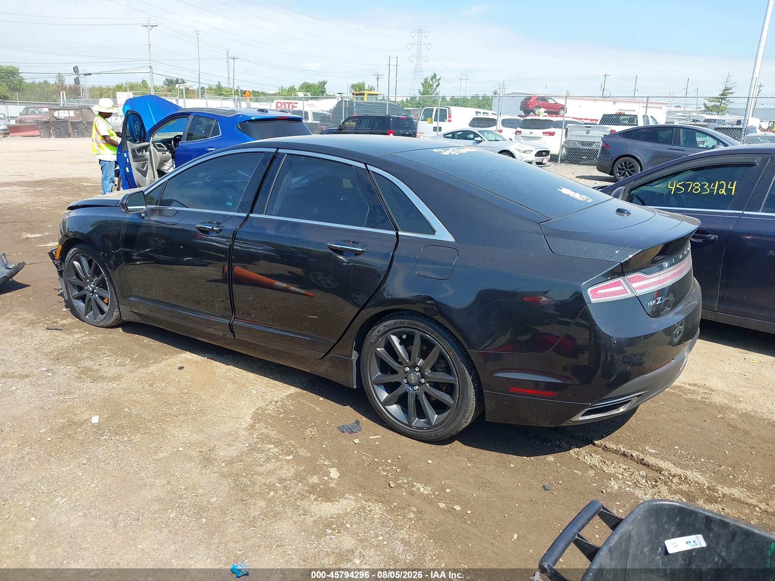 2015 Lincoln Mkz Hybrid   Black vin: 3LN6L2LU0FR628625