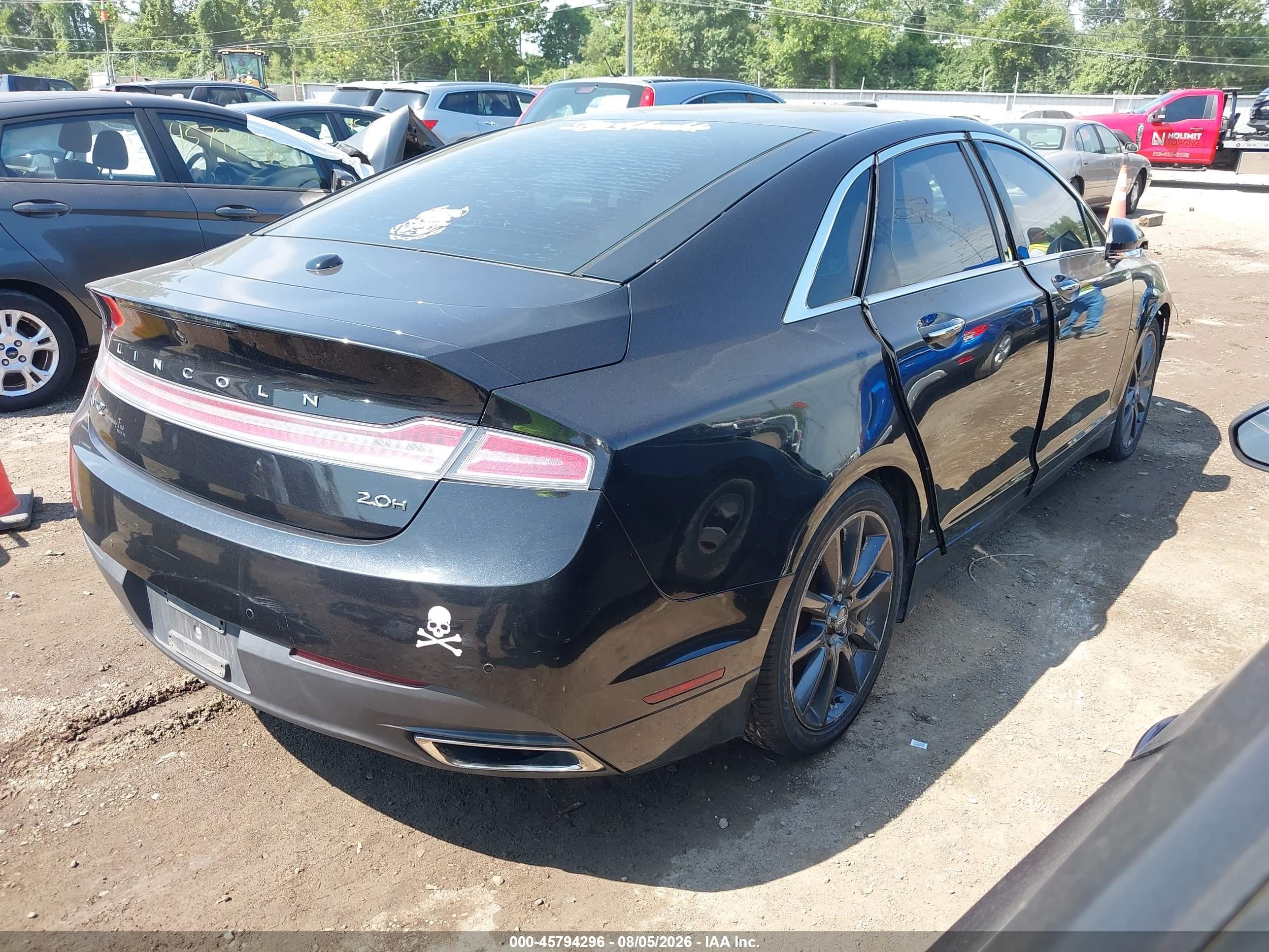 2015 Lincoln Mkz Hybrid   Black vin: 3LN6L2LU0FR628625