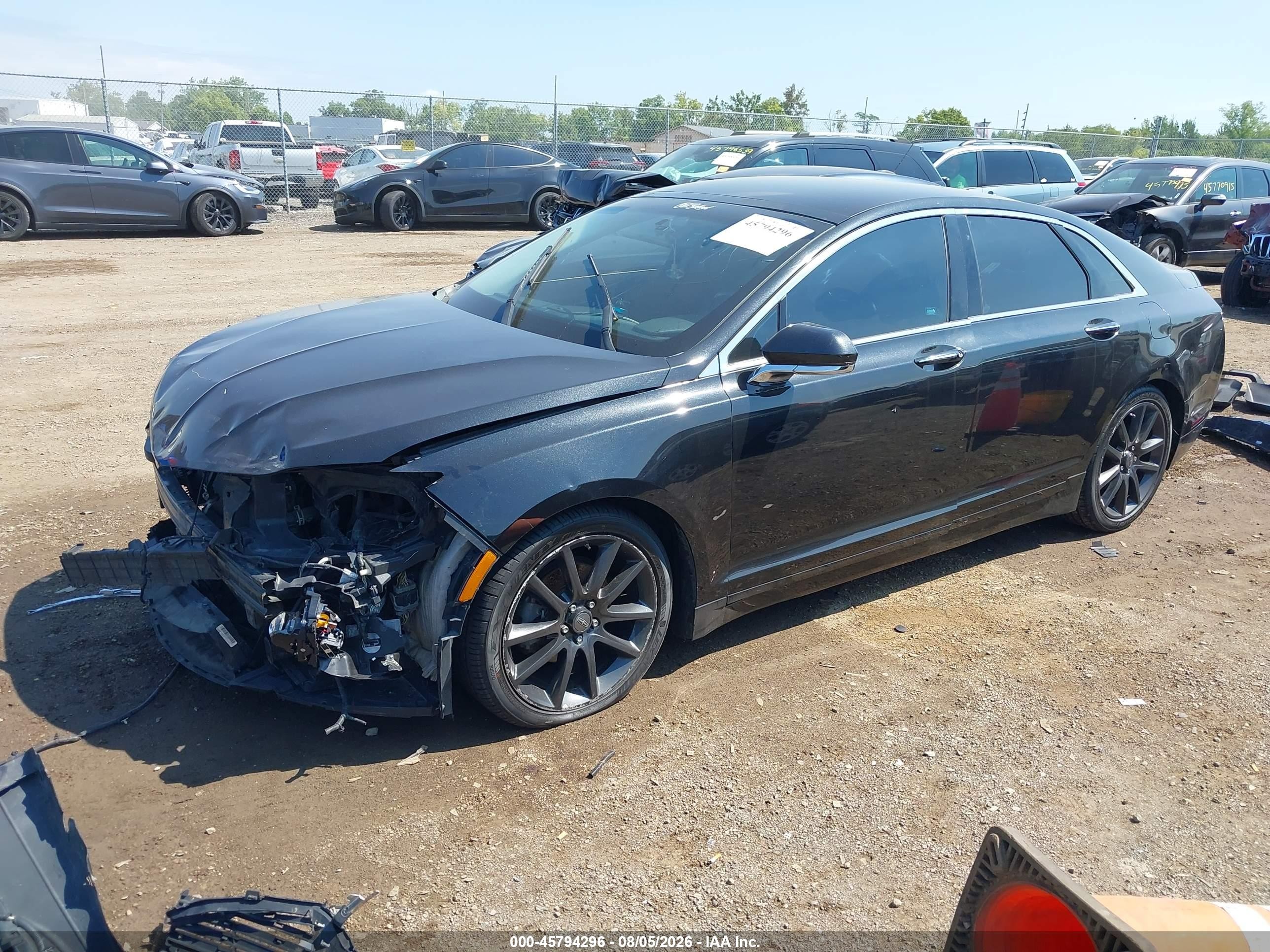 2015 Lincoln Mkz Hybrid   Black vin: 3LN6L2LU0FR628625