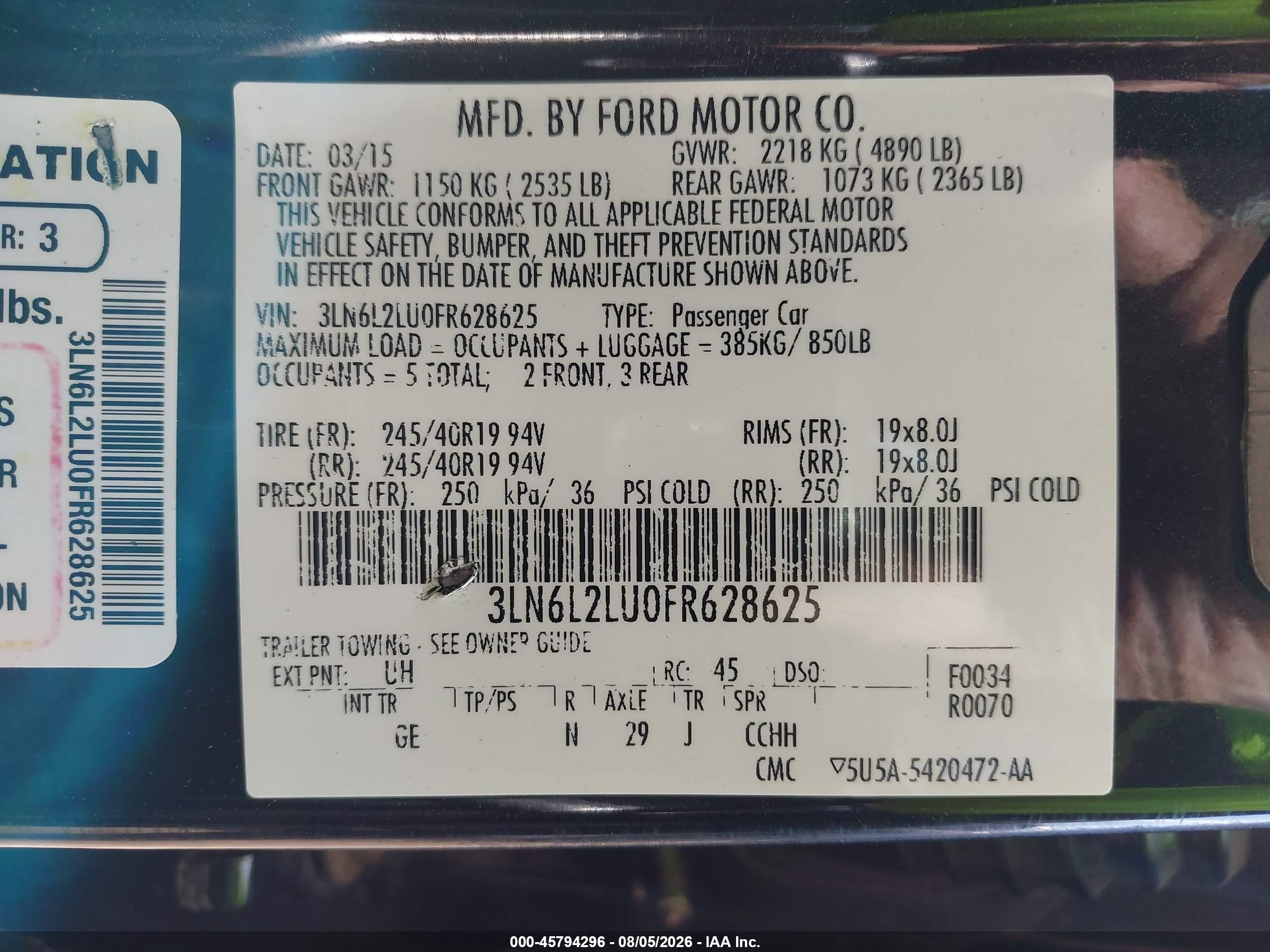 2015 Lincoln Mkz Hybrid   Black vin: 3LN6L2LU0FR628625
