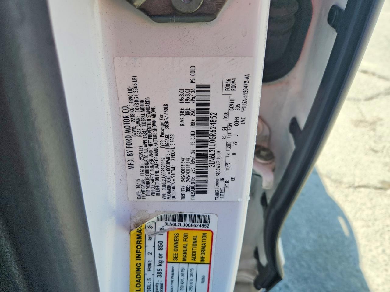 2016 Lincoln Mkz Hybrid White vin: 3LN6L2LU0GR624852
