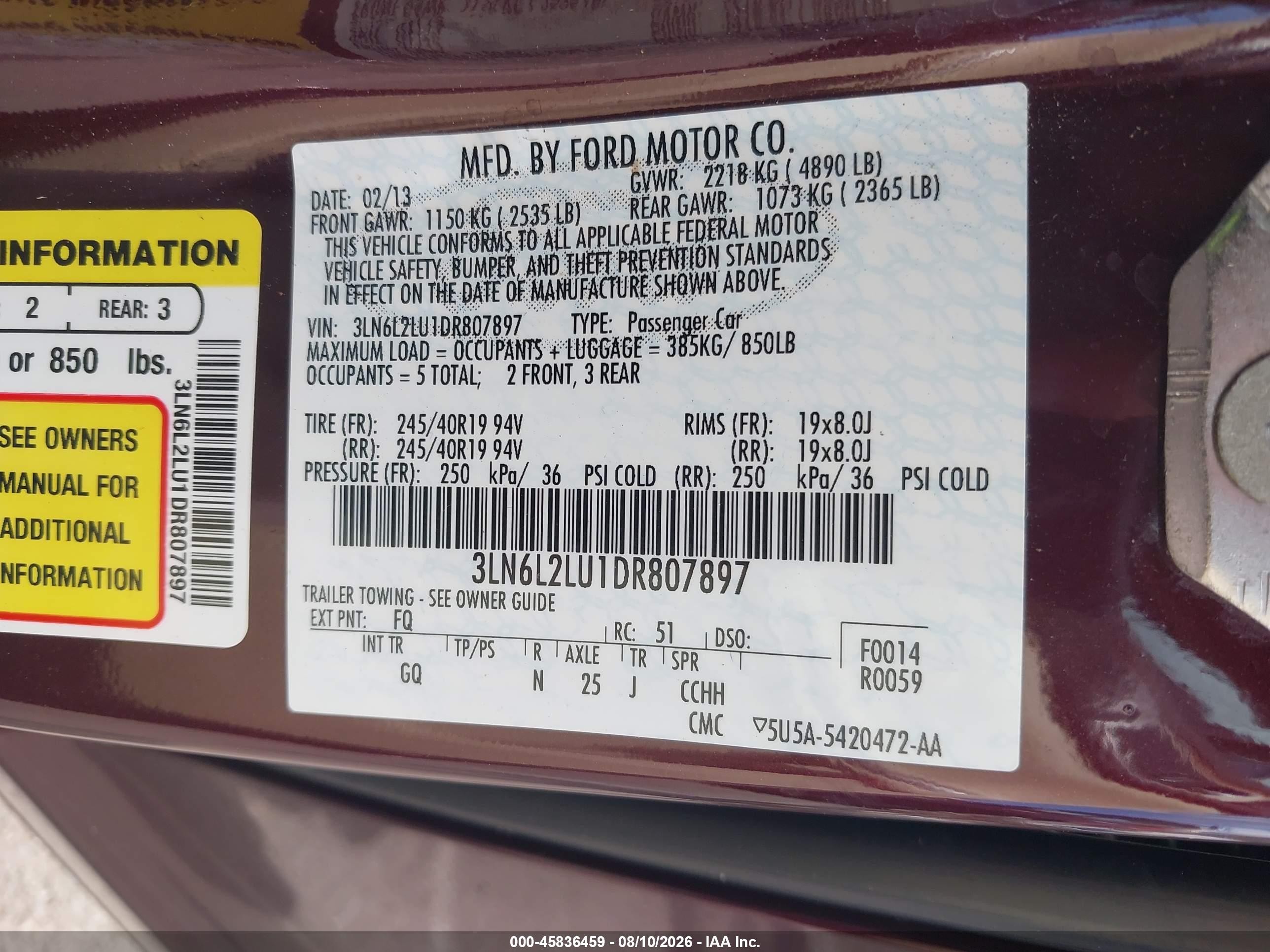 2013 Lincoln Mkz Hybrid   Red vin: 3LN6L2LU1DR807897