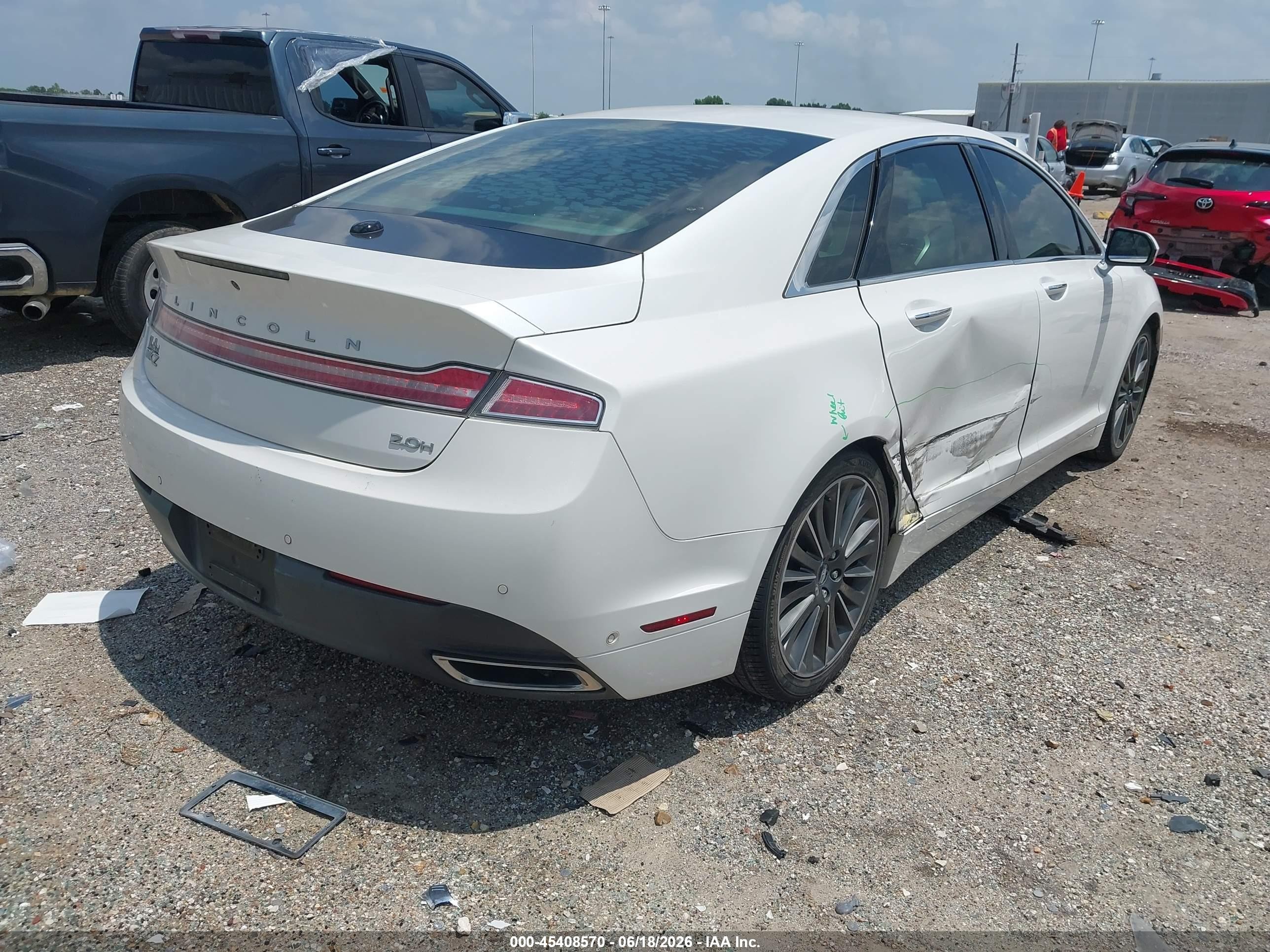 2013 Lincoln Mkz Hybrid   White vin: 3LN6L2LU1DR828281