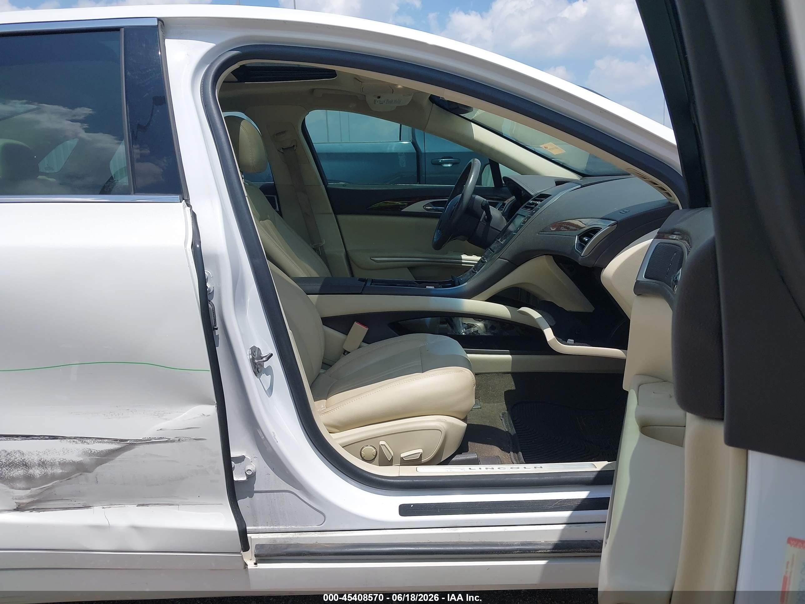 2013 Lincoln Mkz Hybrid   White vin: 3LN6L2LU1DR828281