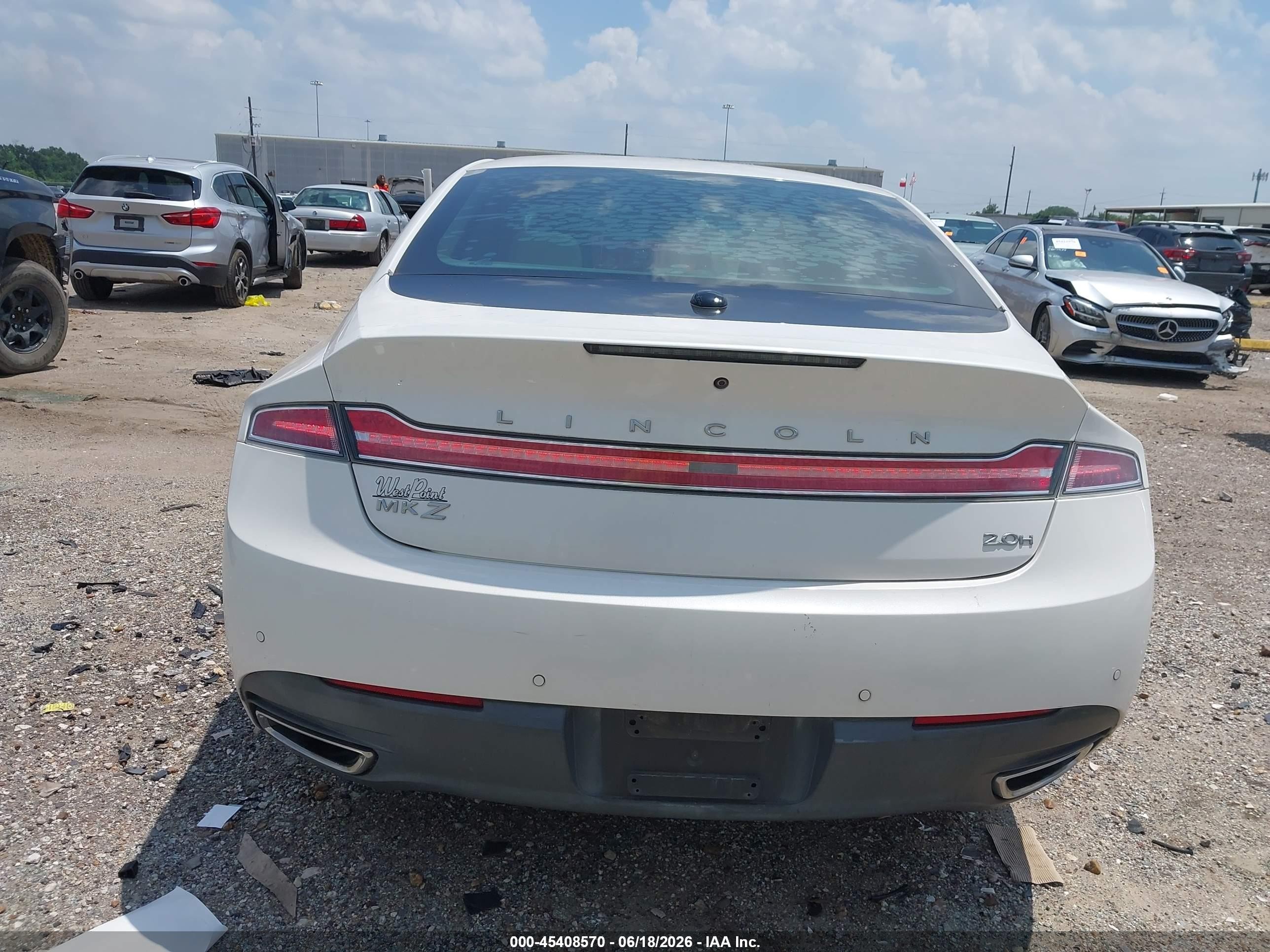 2013 Lincoln Mkz Hybrid   White vin: 3LN6L2LU1DR828281
