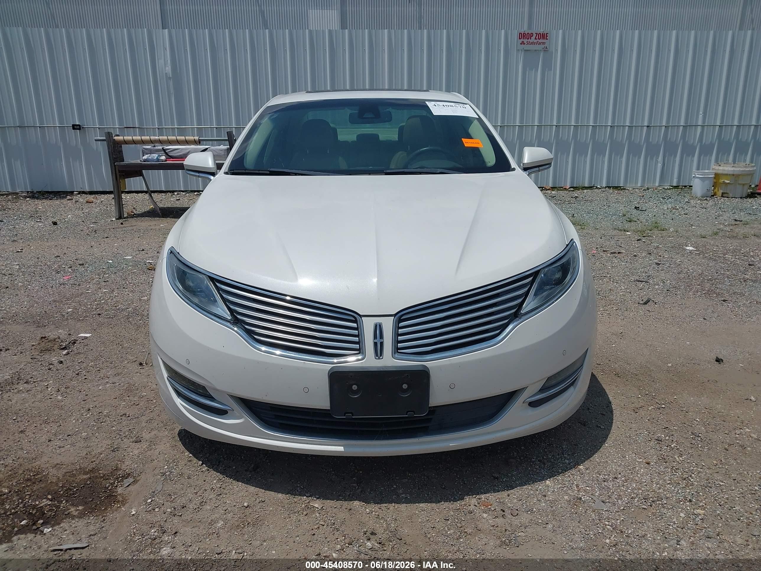 2013 Lincoln Mkz Hybrid   White vin: 3LN6L2LU1DR828281