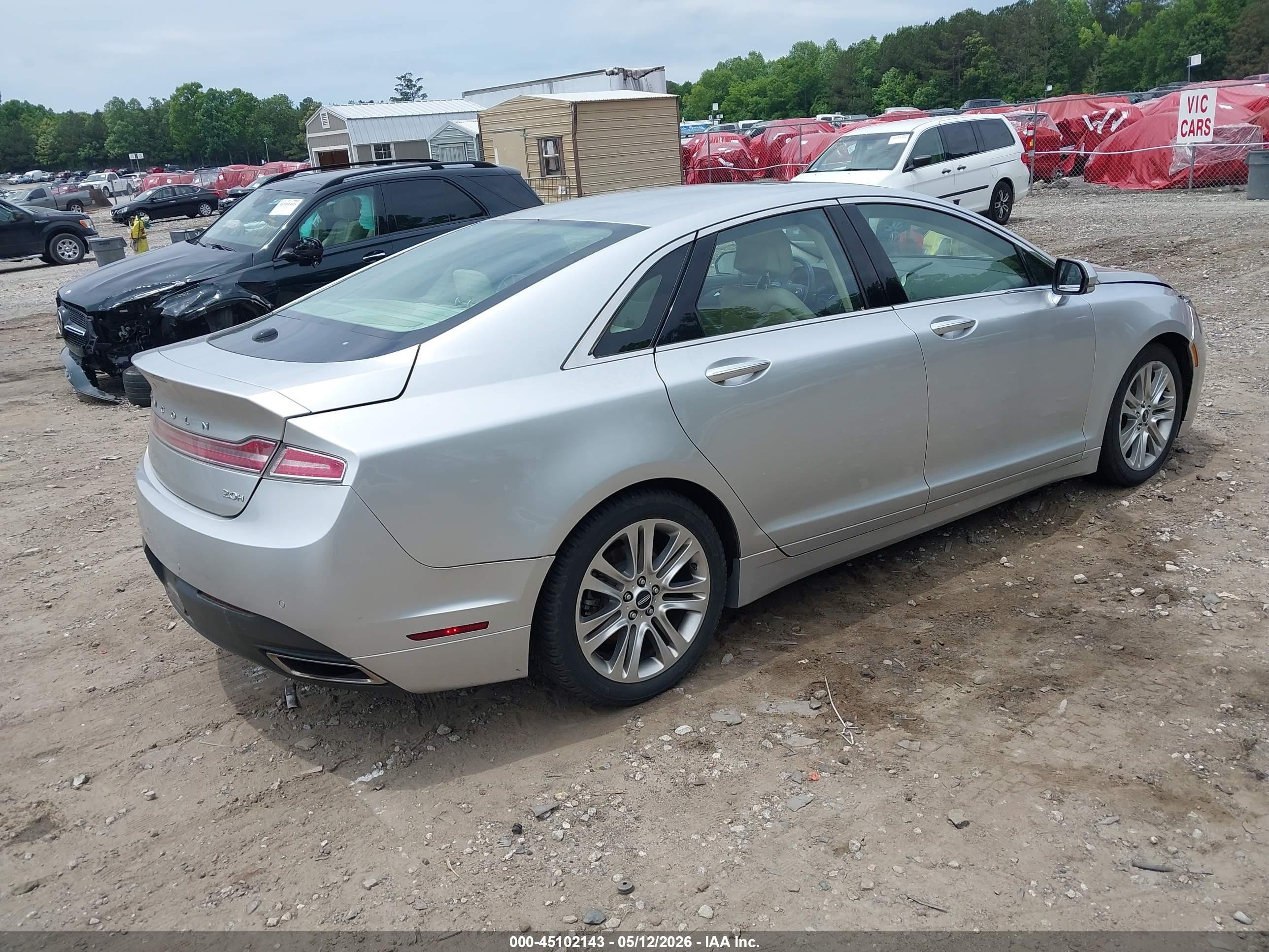 2014 Lincoln Mkz Hybrid   Silver vin: 3LN6L2LU1ER801406