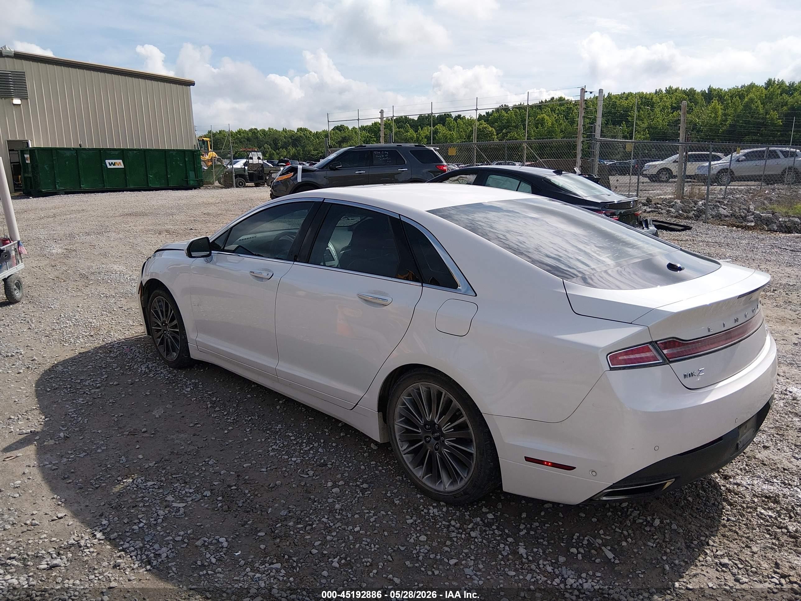 2014 Lincoln Mkz Hybrid   White vin: 3LN6L2LU1ER807917