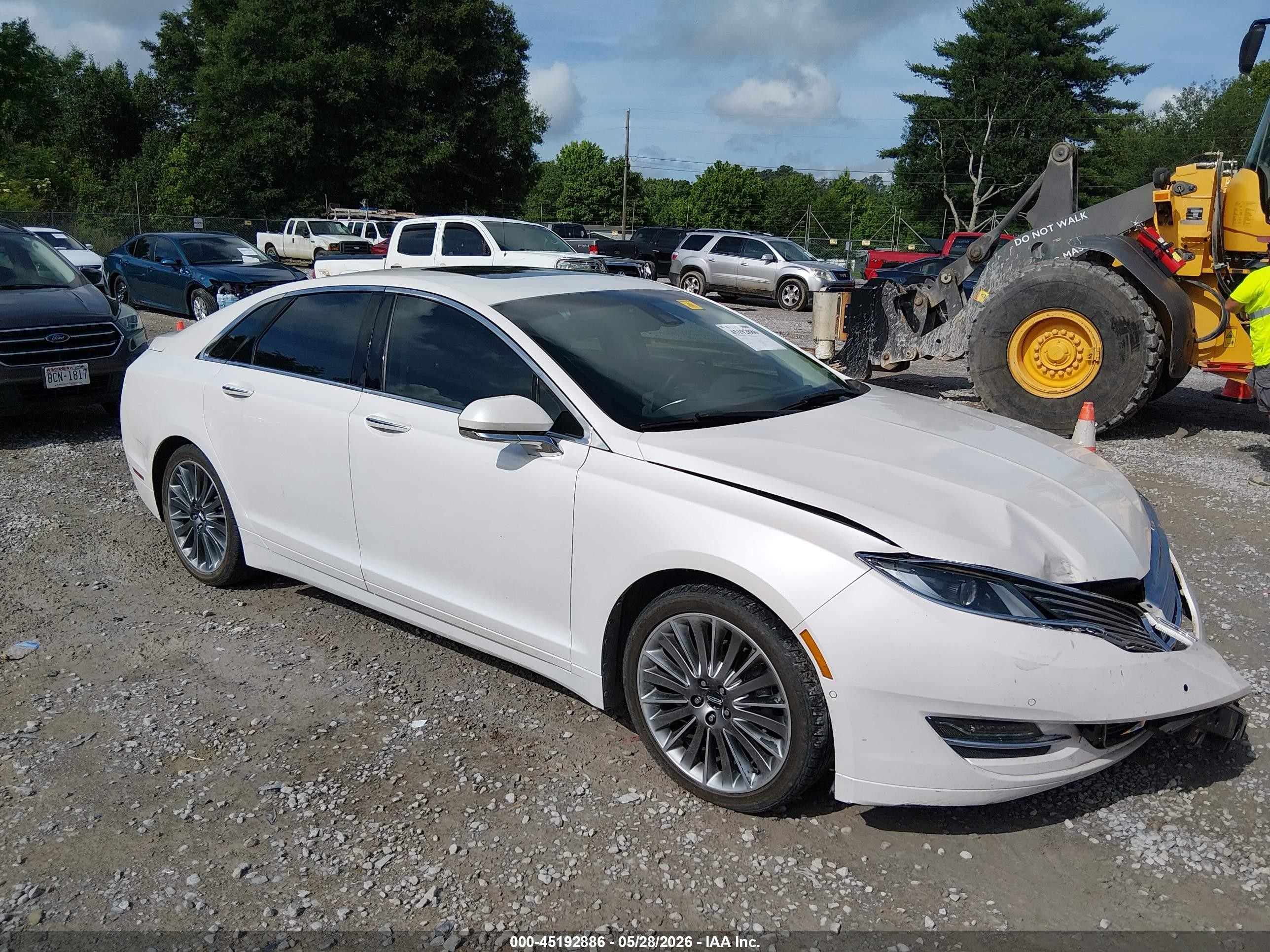 2014 Lincoln Mkz Hybrid   White vin: 3LN6L2LU1ER807917