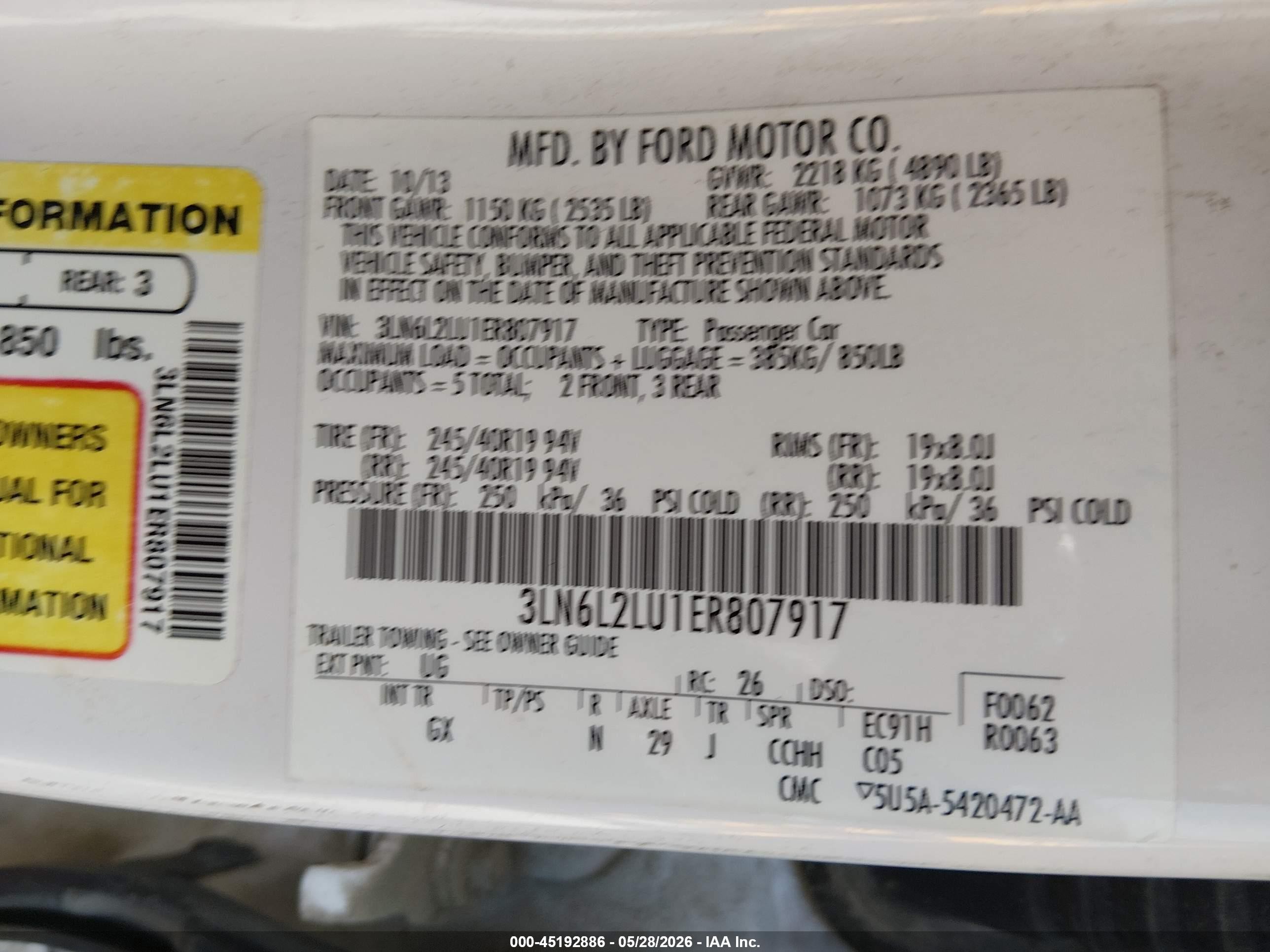 2014 Lincoln Mkz Hybrid   White vin: 3LN6L2LU1ER807917
