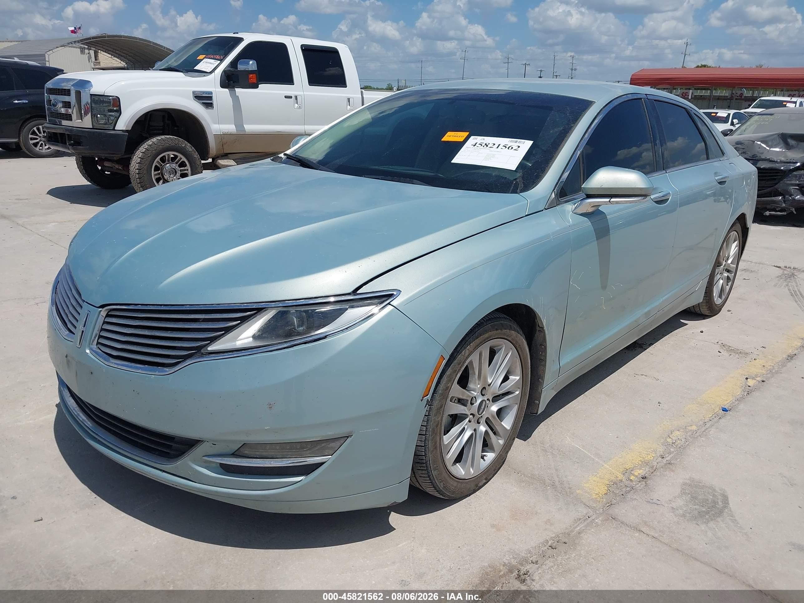 2014 Lincoln Mkz Hybrid   Light Blue vin: 3LN6L2LU1ER811661