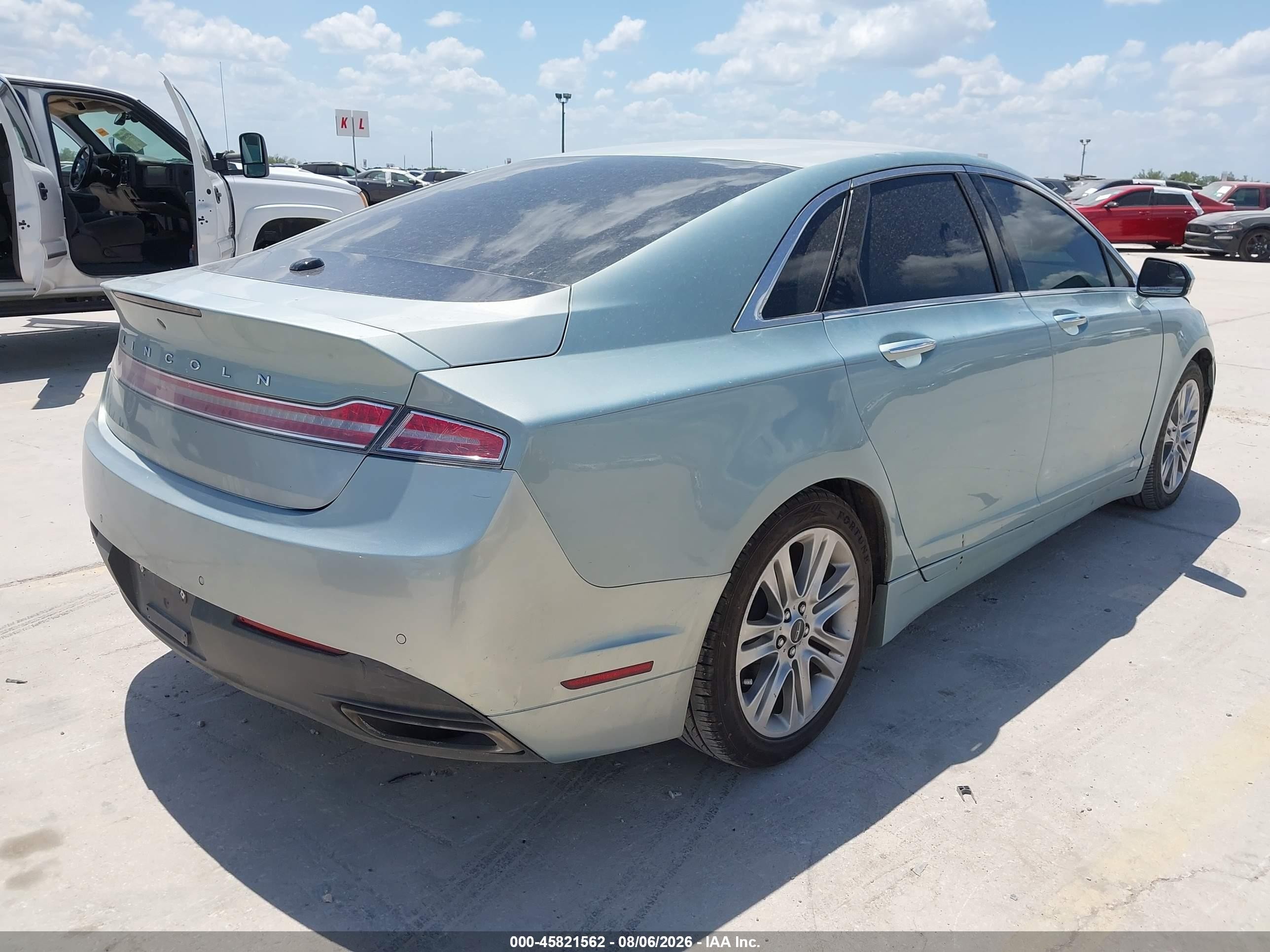 2014 Lincoln Mkz Hybrid   Light Blue vin: 3LN6L2LU1ER811661